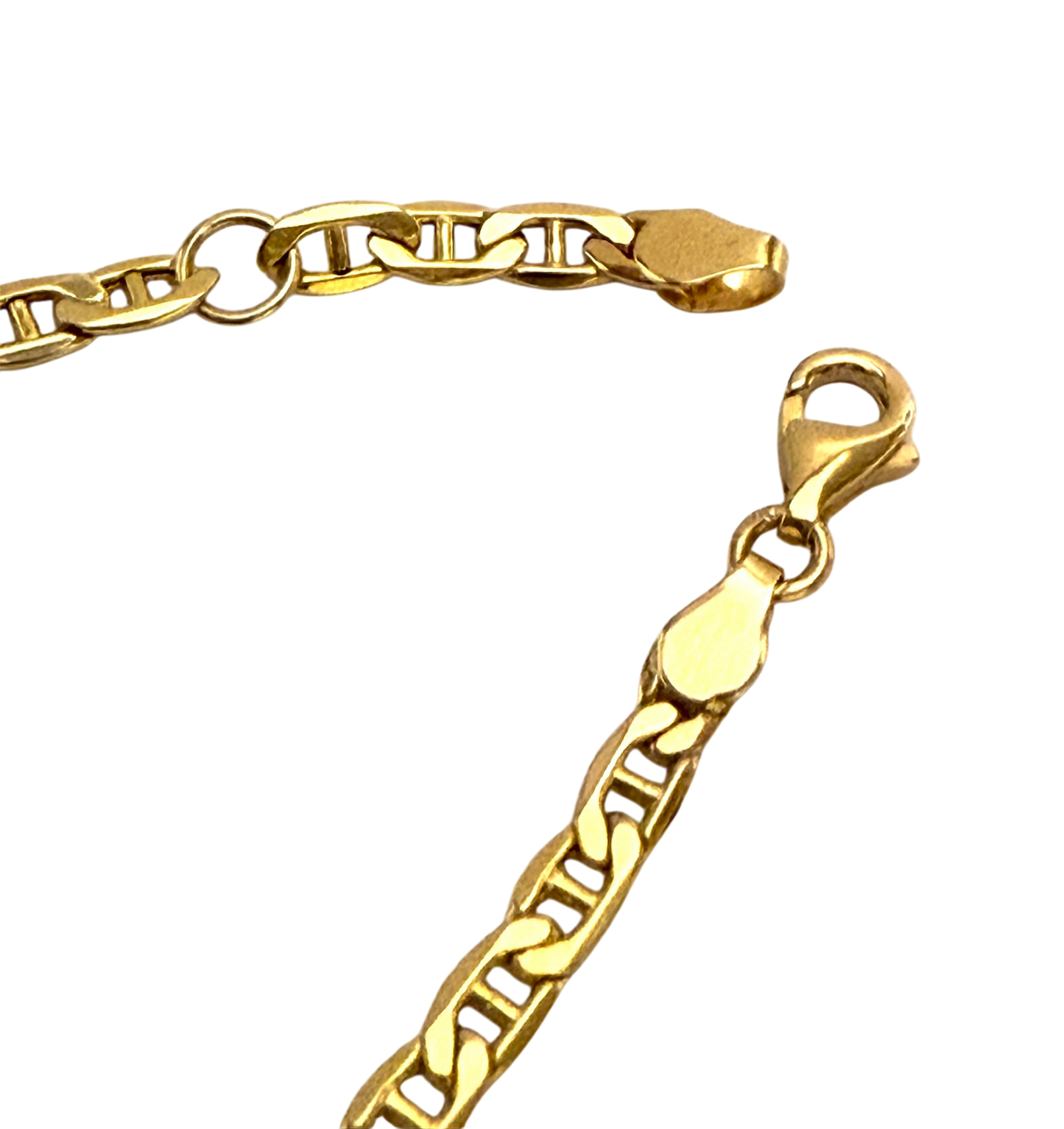 14K Solid Gold Mariner Chain ID Bracelet (Free Engraving)