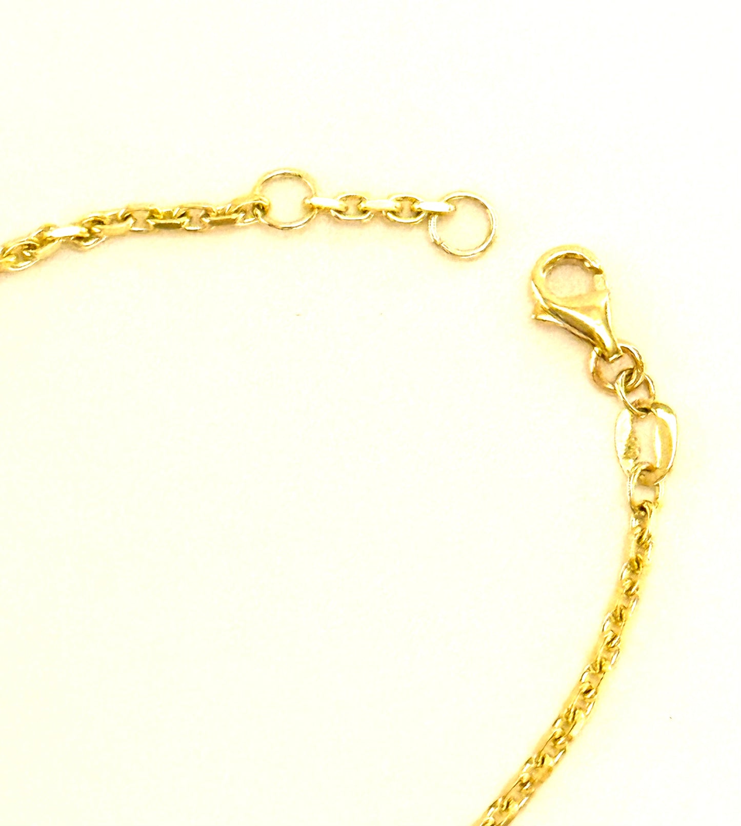 14K Solid Gold Cable Chain ID Bracelet with Red Evil Eye Accent (Free Engraving)