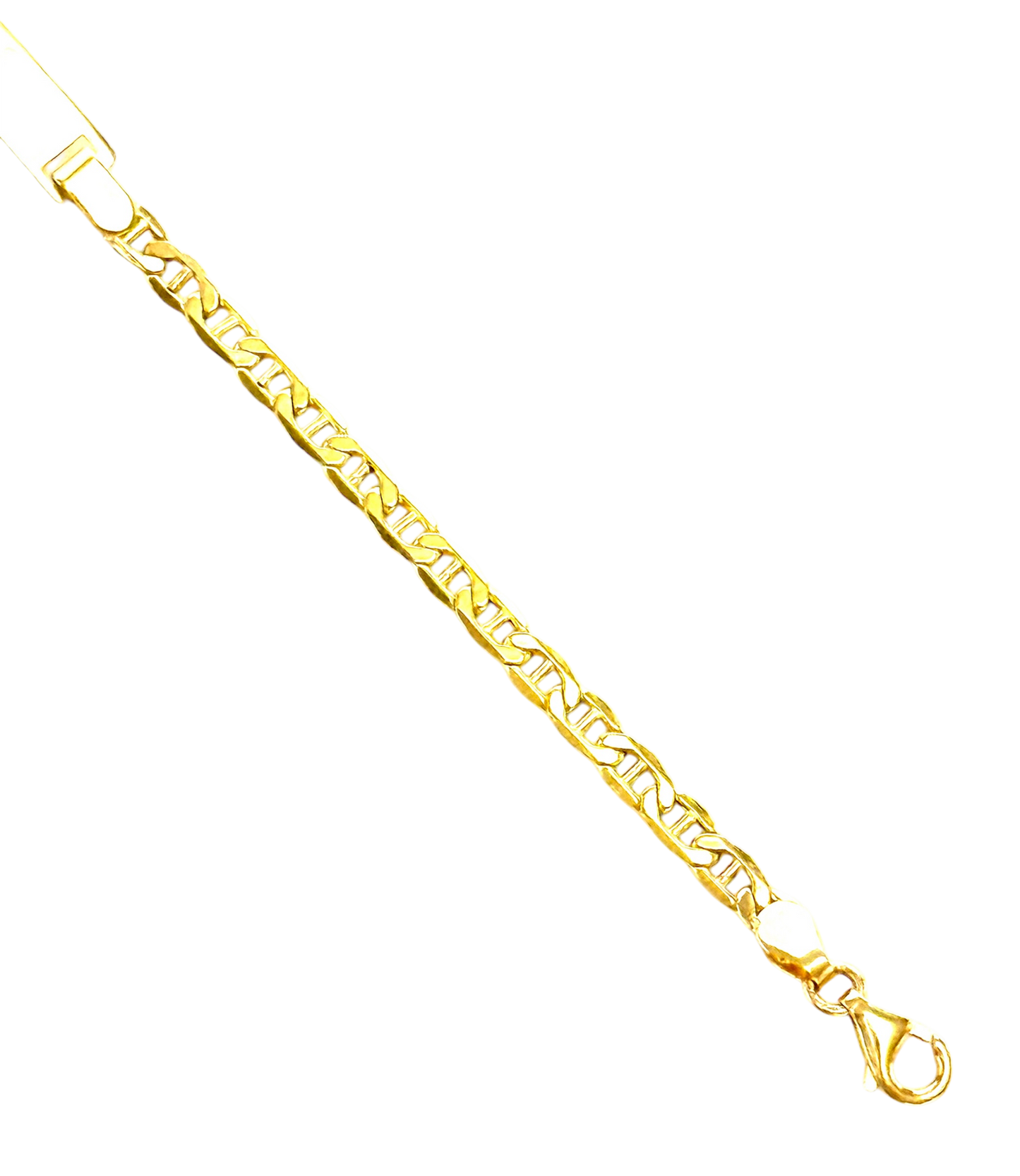 14K Solid Gold Mariner Chain ID Bracelet (Free Engraving)