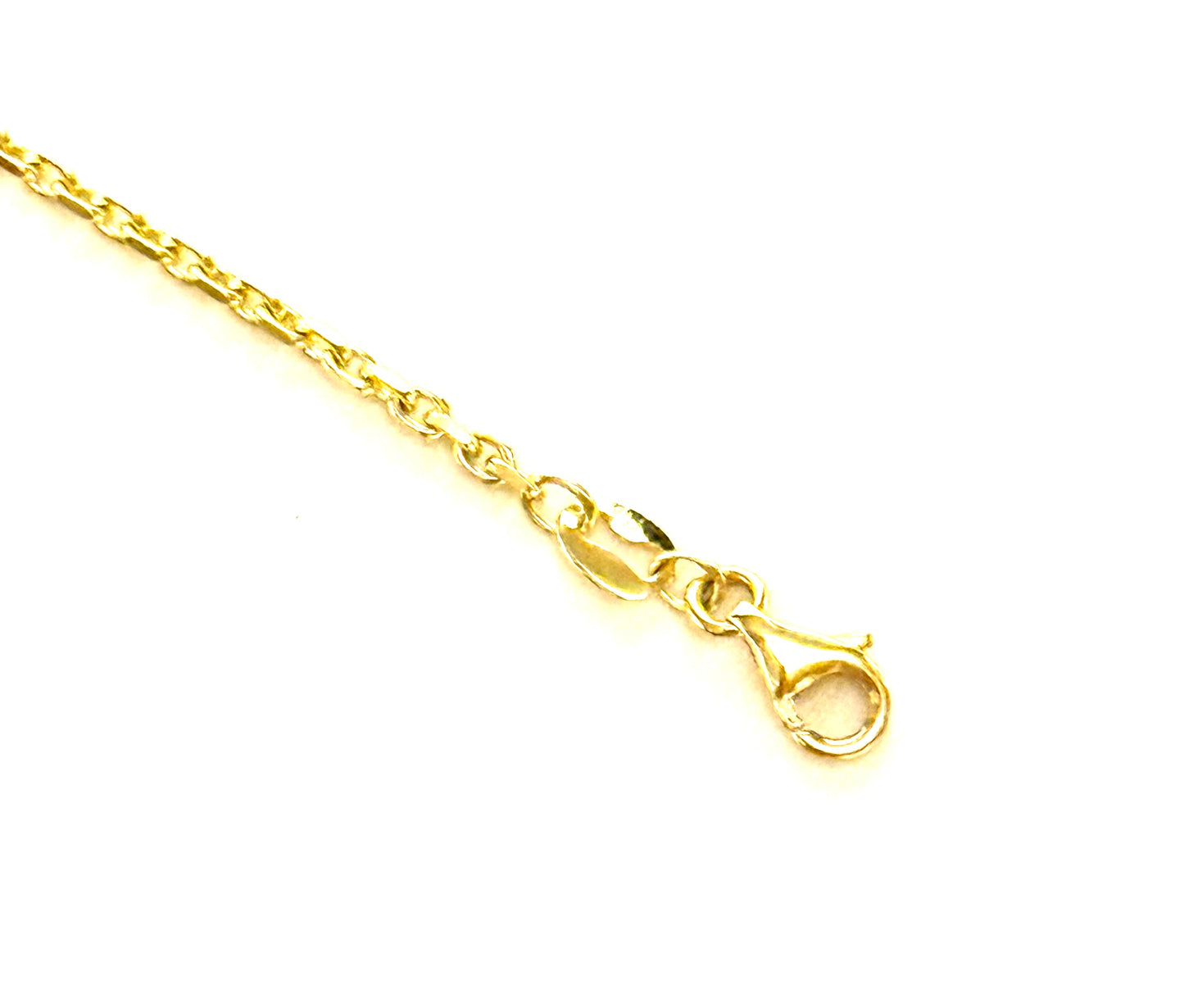 14K Solid Gold Cable Chain ID Bracelet with Red Evil Eye Accent (Free Engraving)