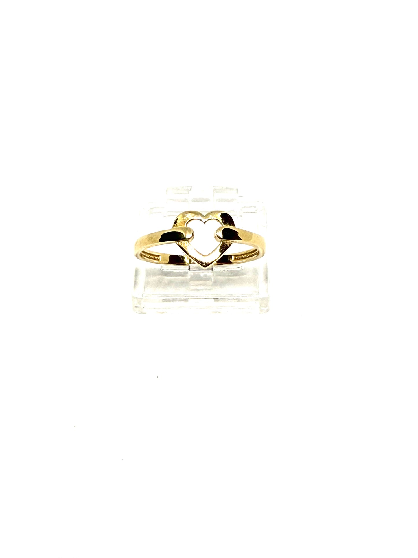 14K Solid Gold Heart Outline Ring