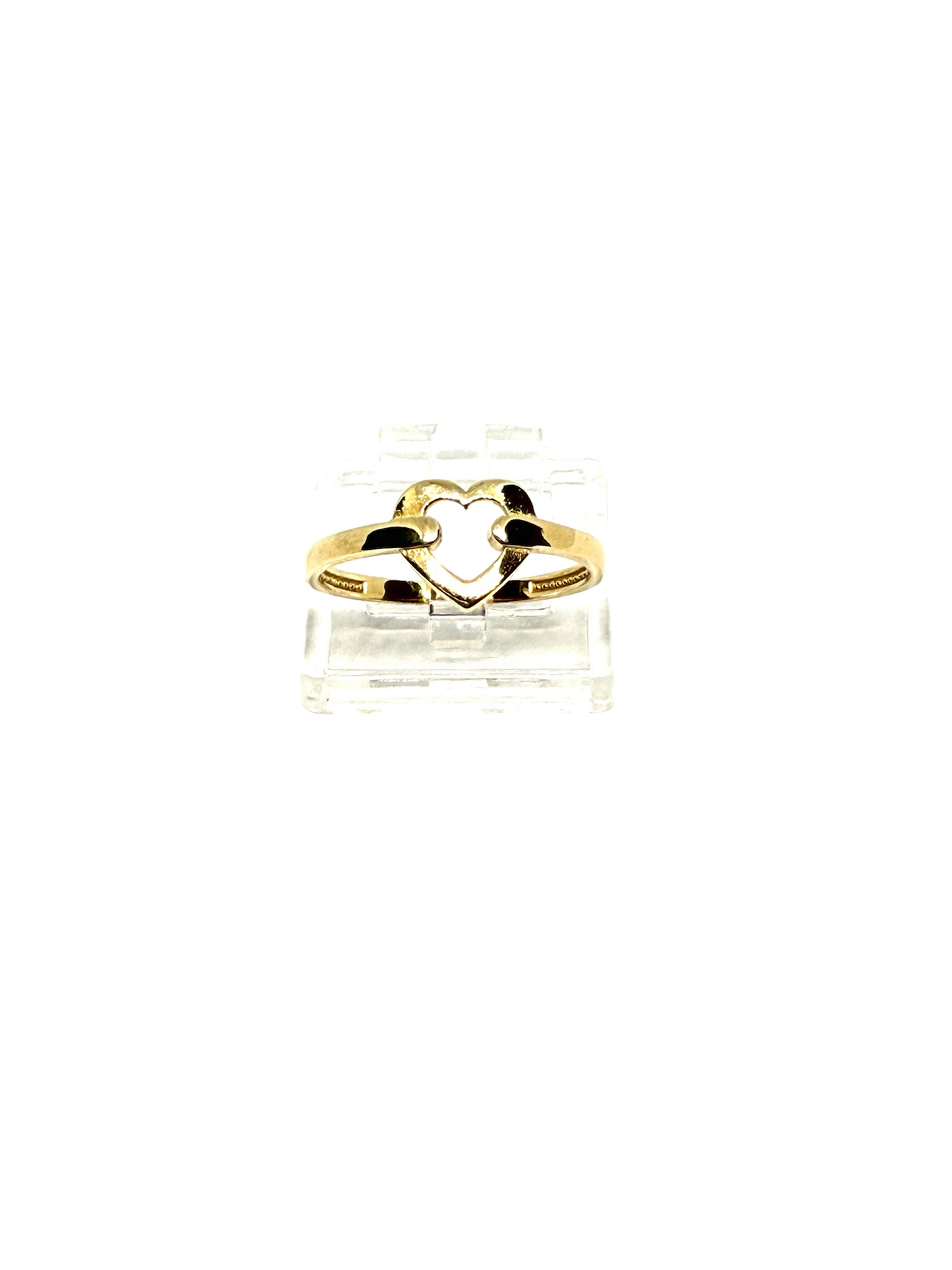 14K Solid Gold Heart Outline Ring