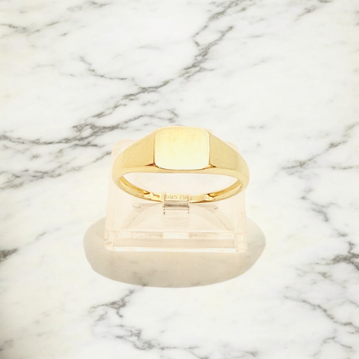 14K Solid Gold Square Signet Ring