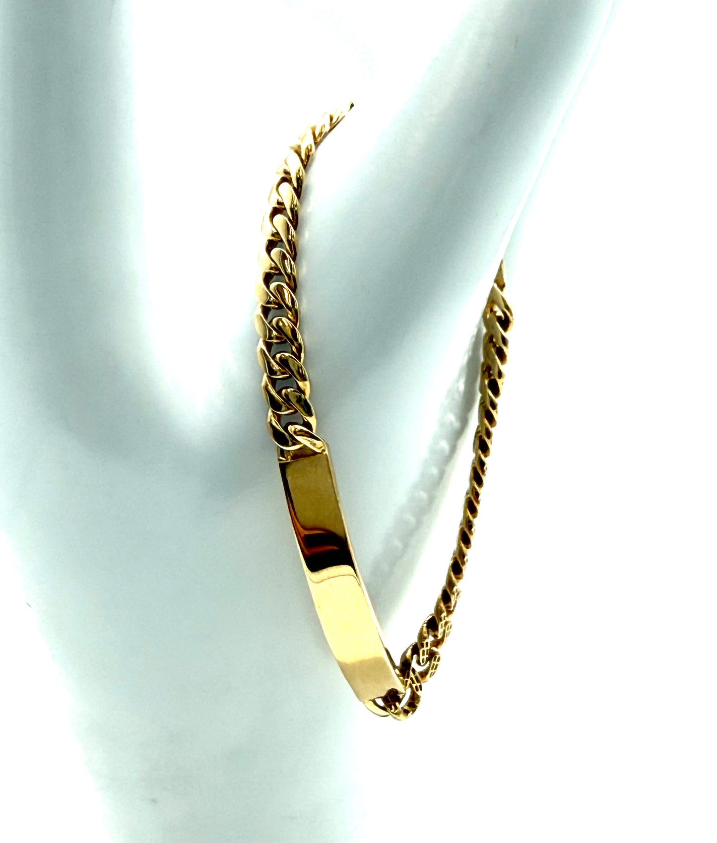 14K Solid Gold ID Bracelet (Free Engraving)