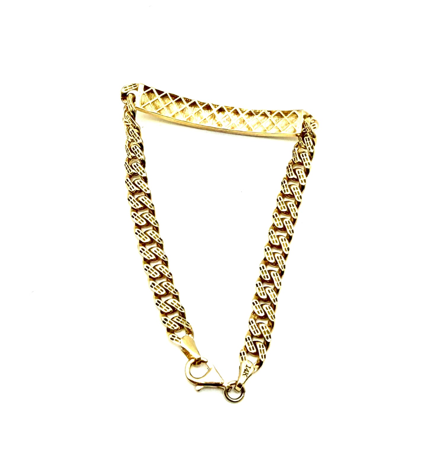 14K Solid Gold ID Bracelet (Free Engraving)