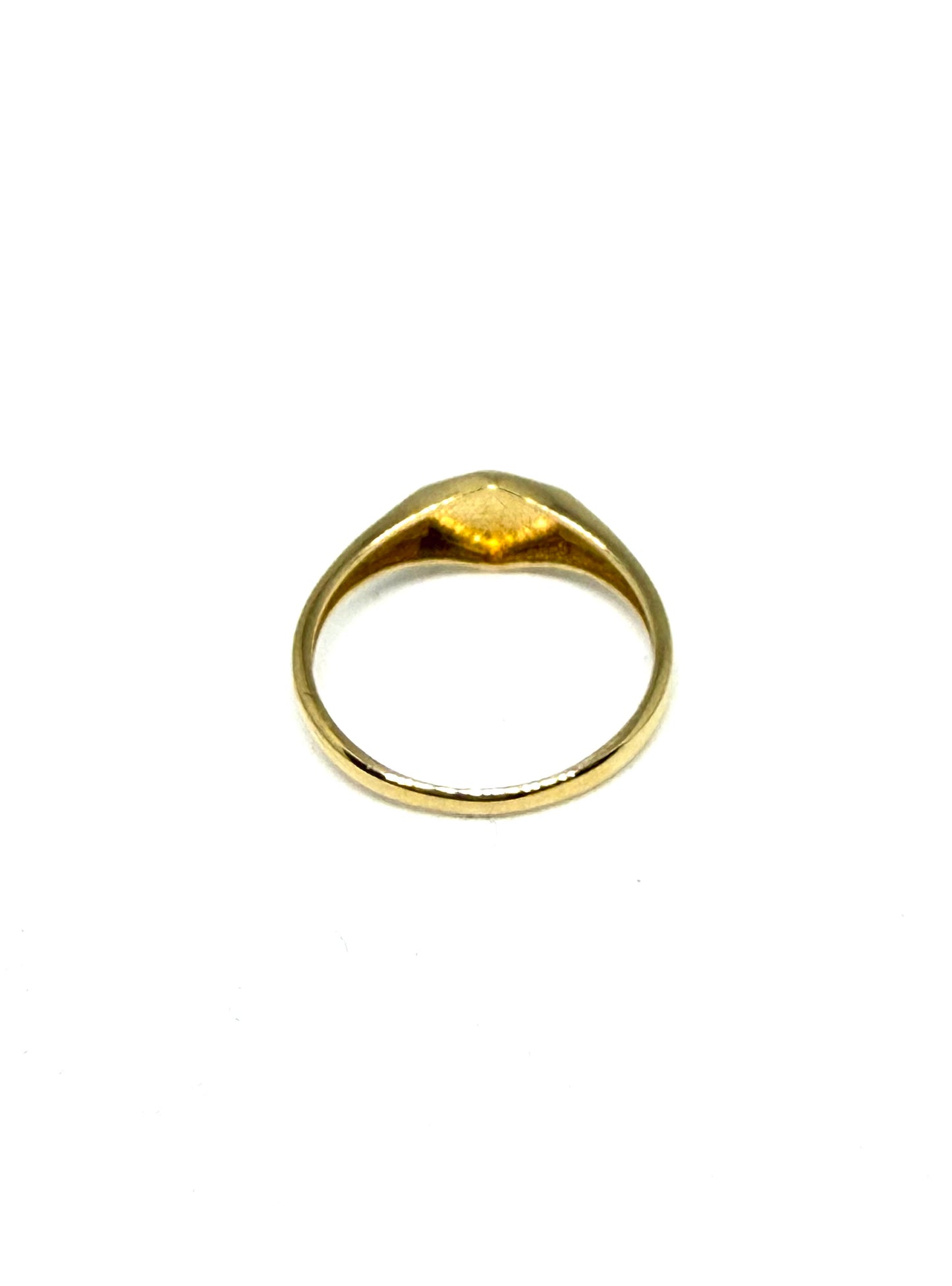 14K Solid Gold Hexagon Signet Ring