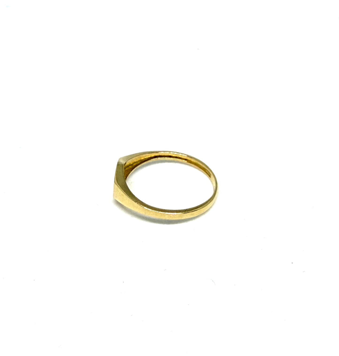14K Solid Gold Hexagon Signet Ring