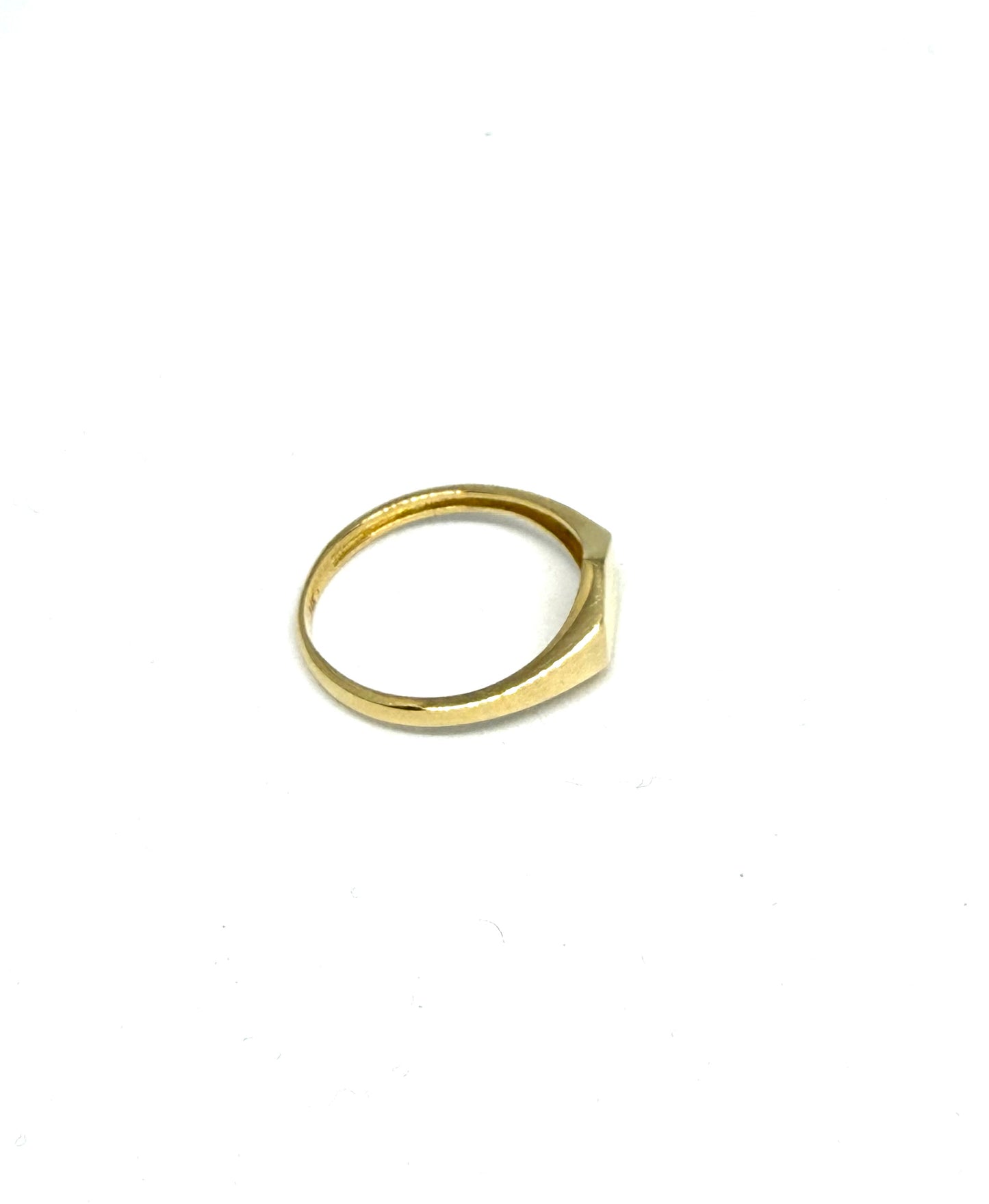 14K Solid Gold Hexagon Signet Ring