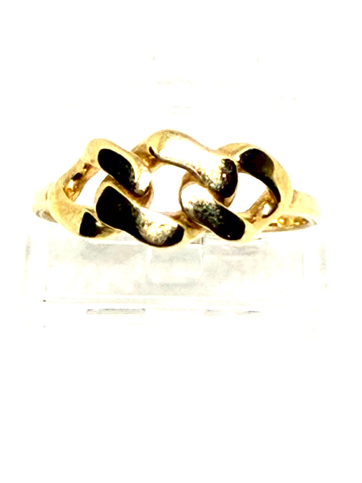 14K Solid Gold Cuban Link Design Ring