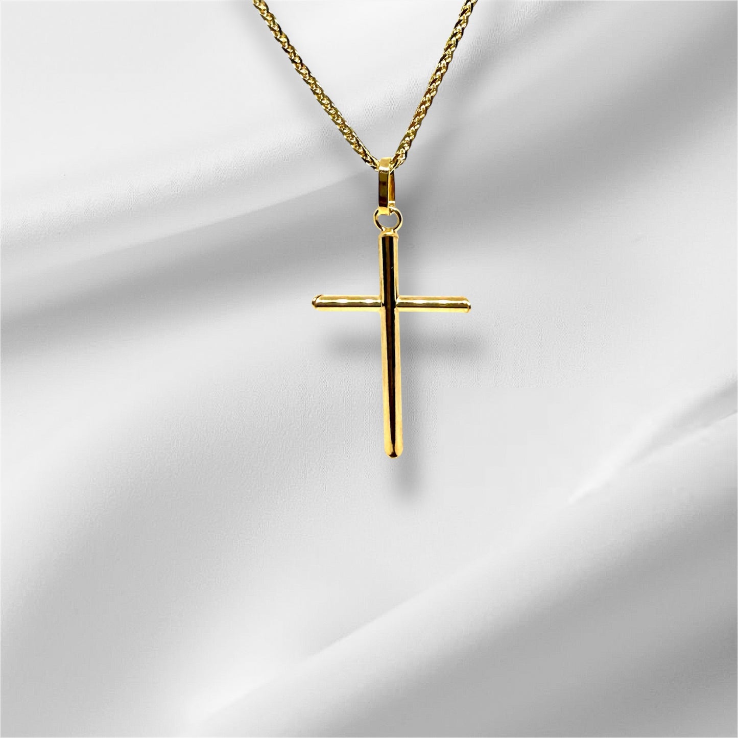14K Solid Gold Cross Pendant