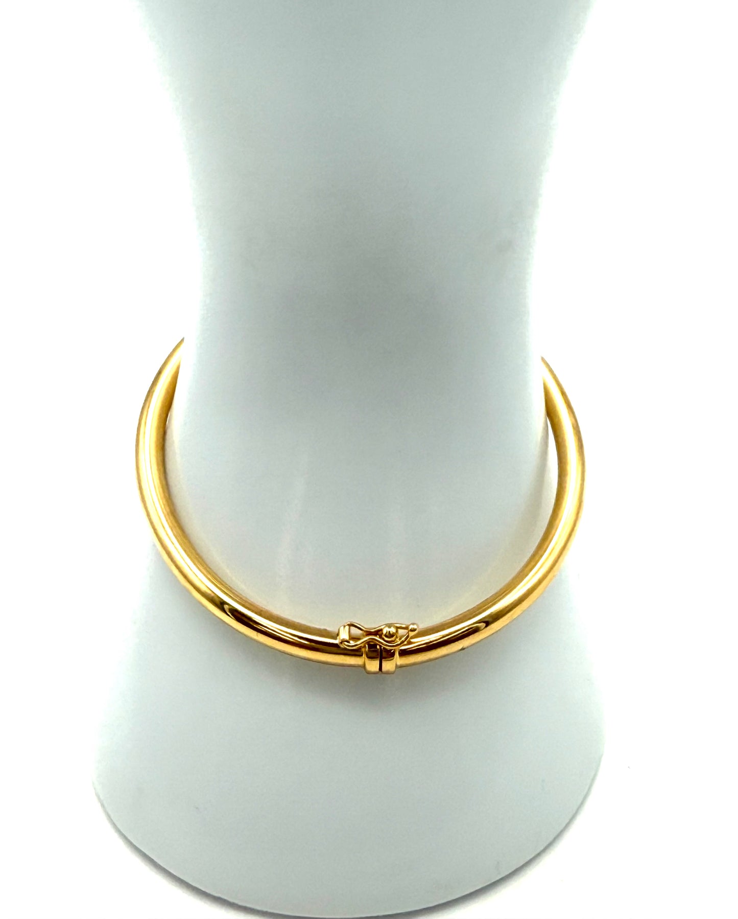 14K Solid Gold Round Bangle
