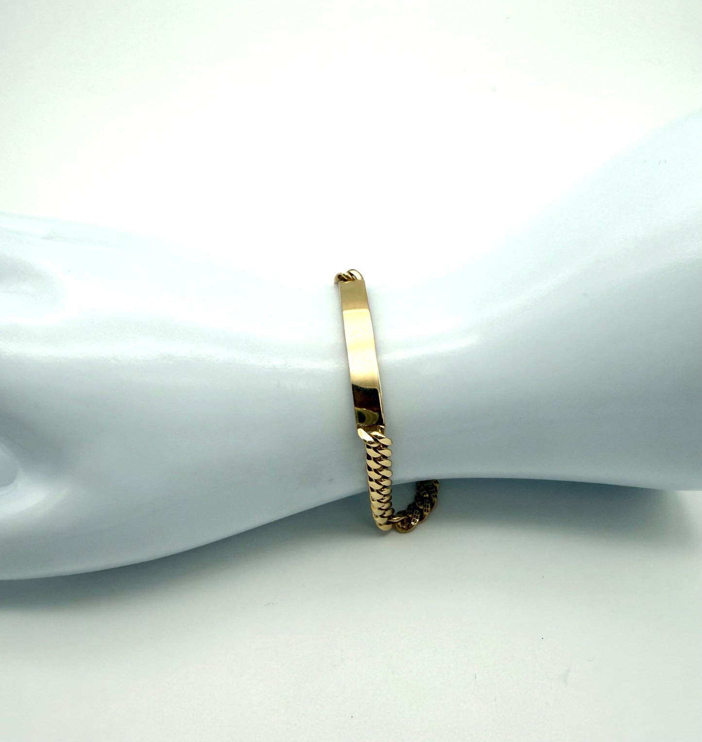 14K Solid Gold ID Bracelet (Free Engraving)