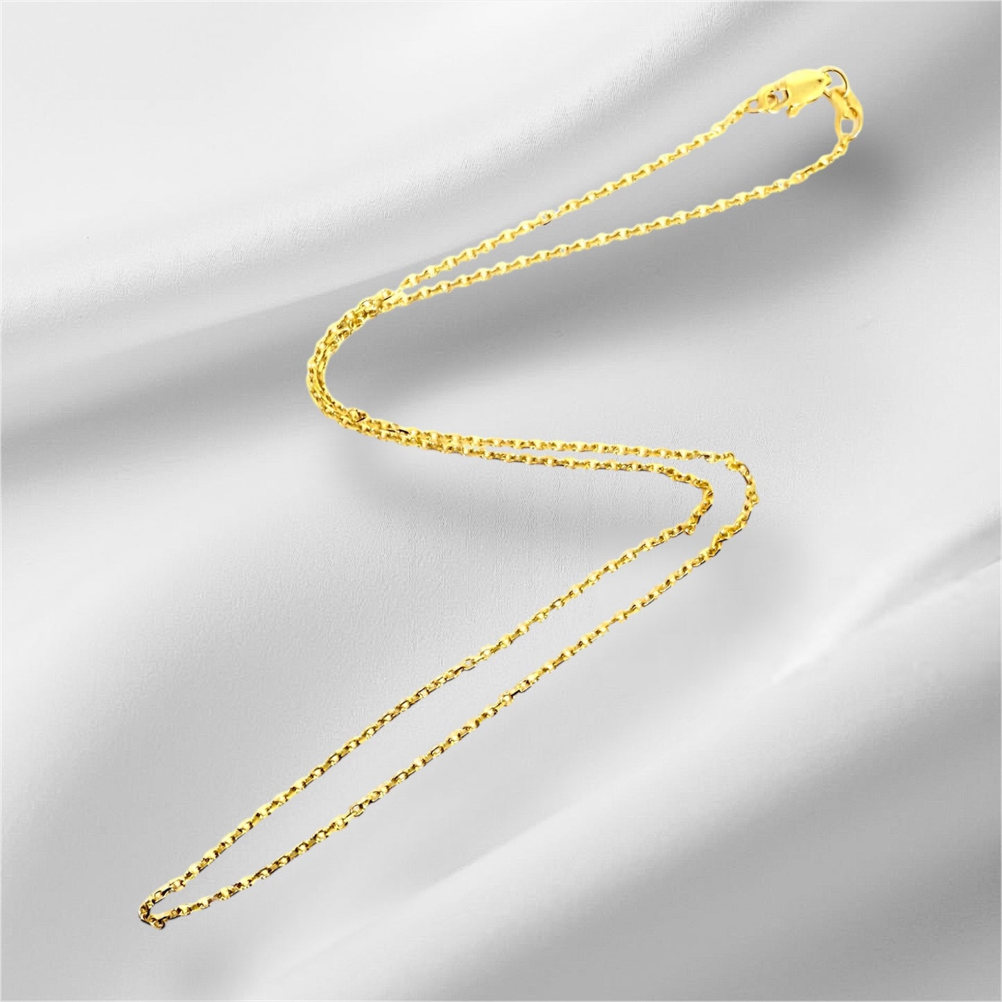 14K Solid Gold Cable Chain Necklace