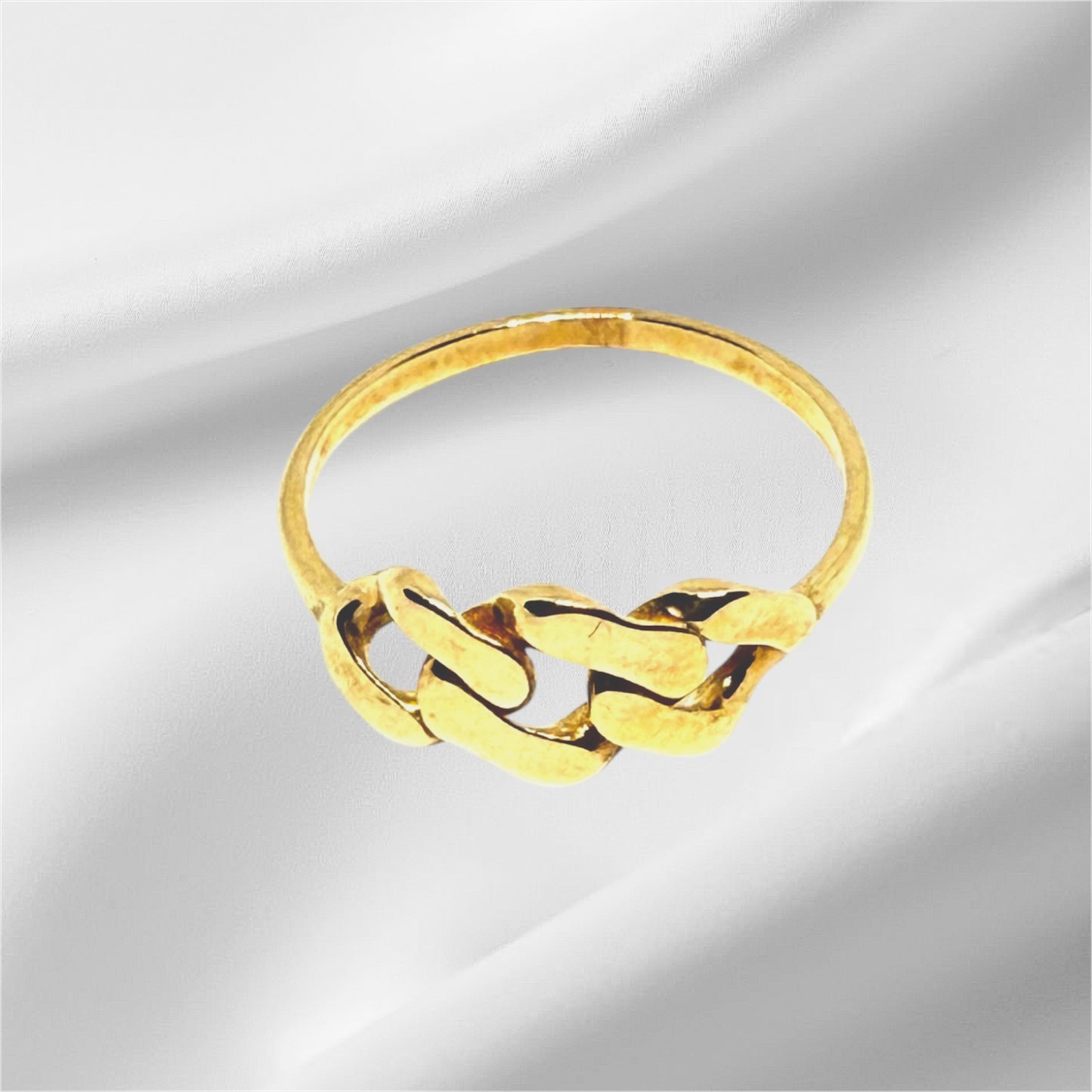 14K Solid Gold Cuban Link Design Ring