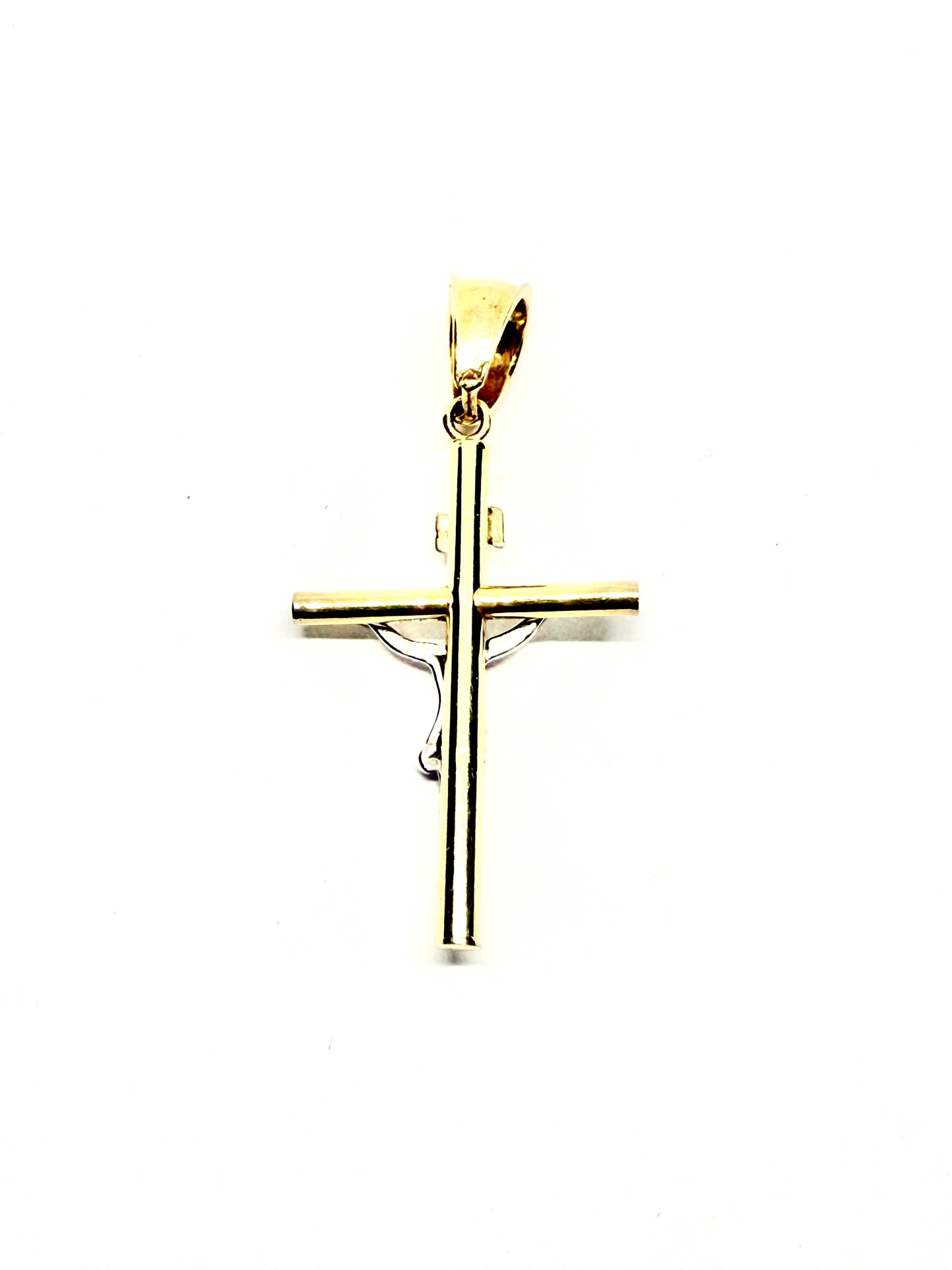14K Solid Gold Crucifix Pendant
