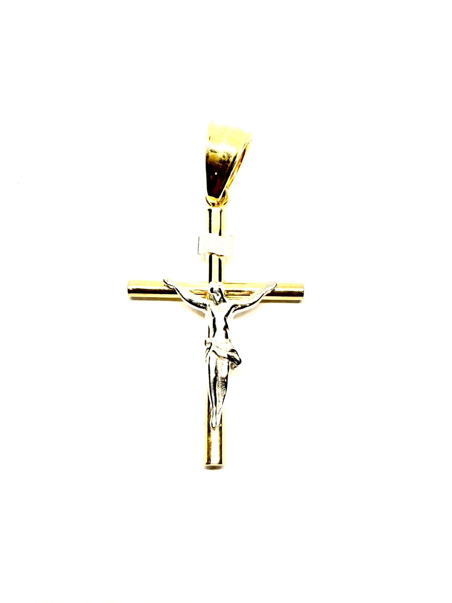 14K Solid Gold Crucifix Pendant