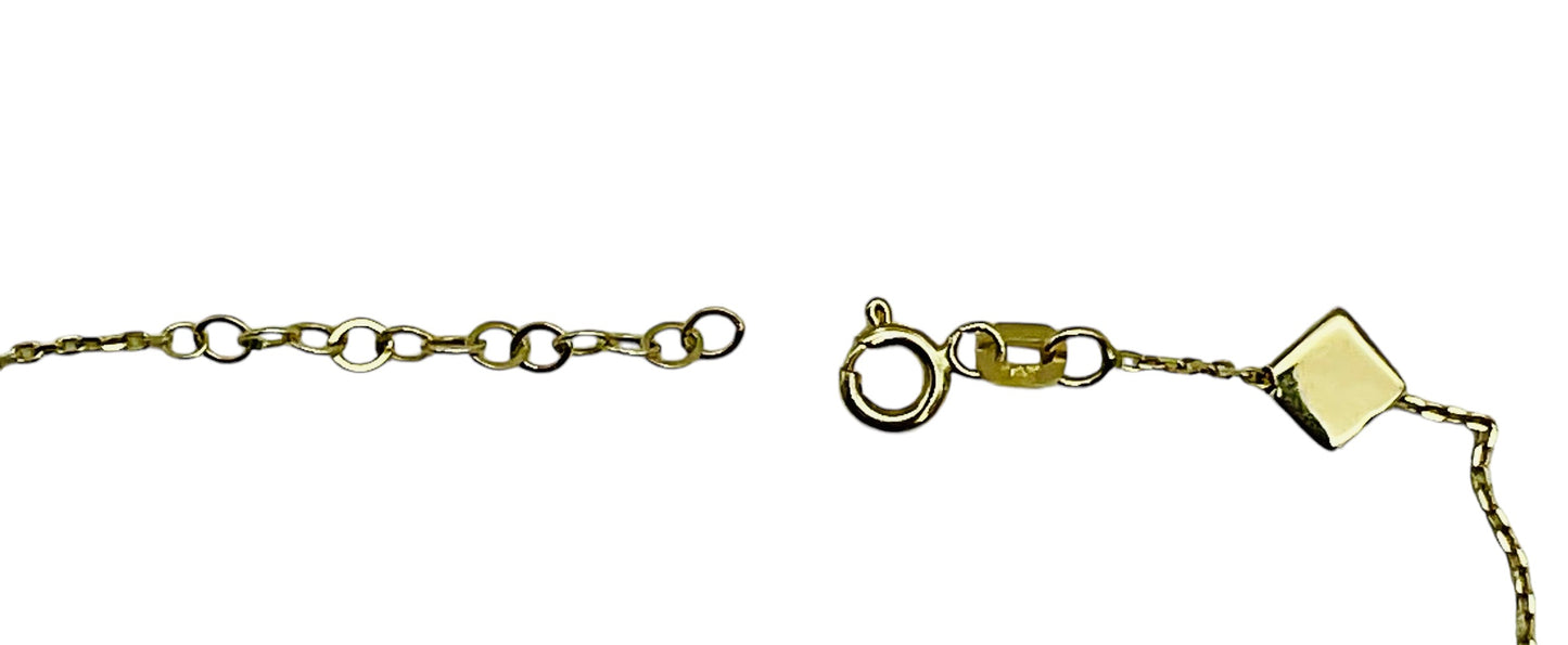 14K Solid Gold Tri Color Cube Bracelet