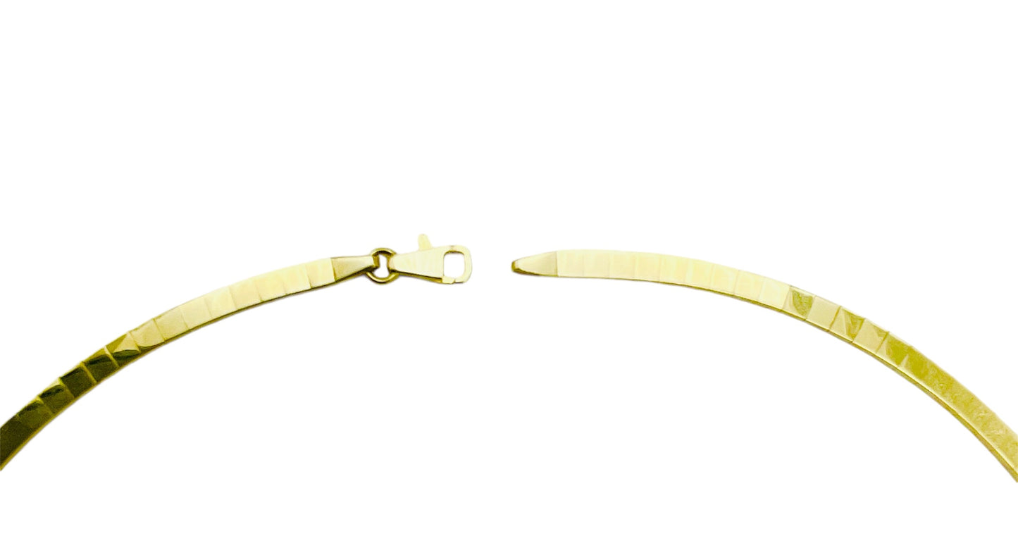 14K Solid Yellow Gold Flexible Omega Chain