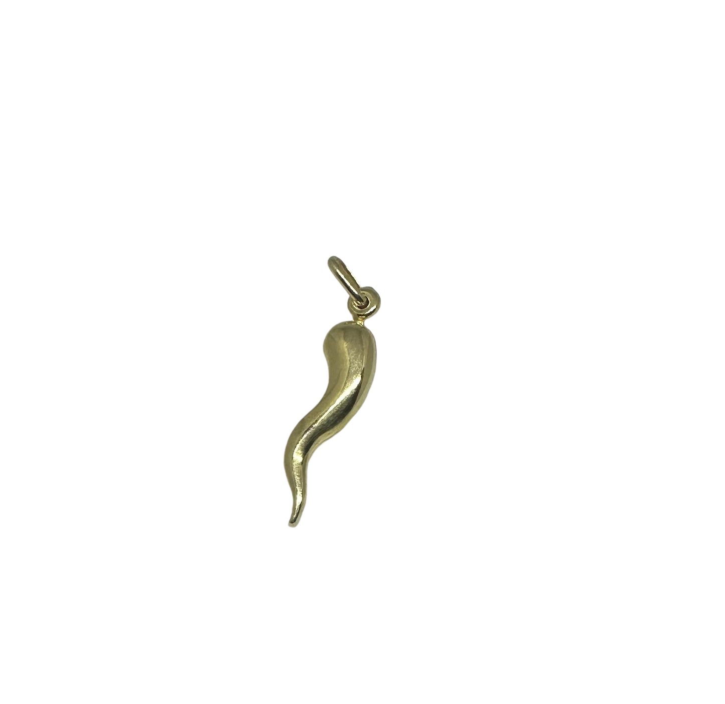 14K Solid Gold Cornicello Horn Pendant