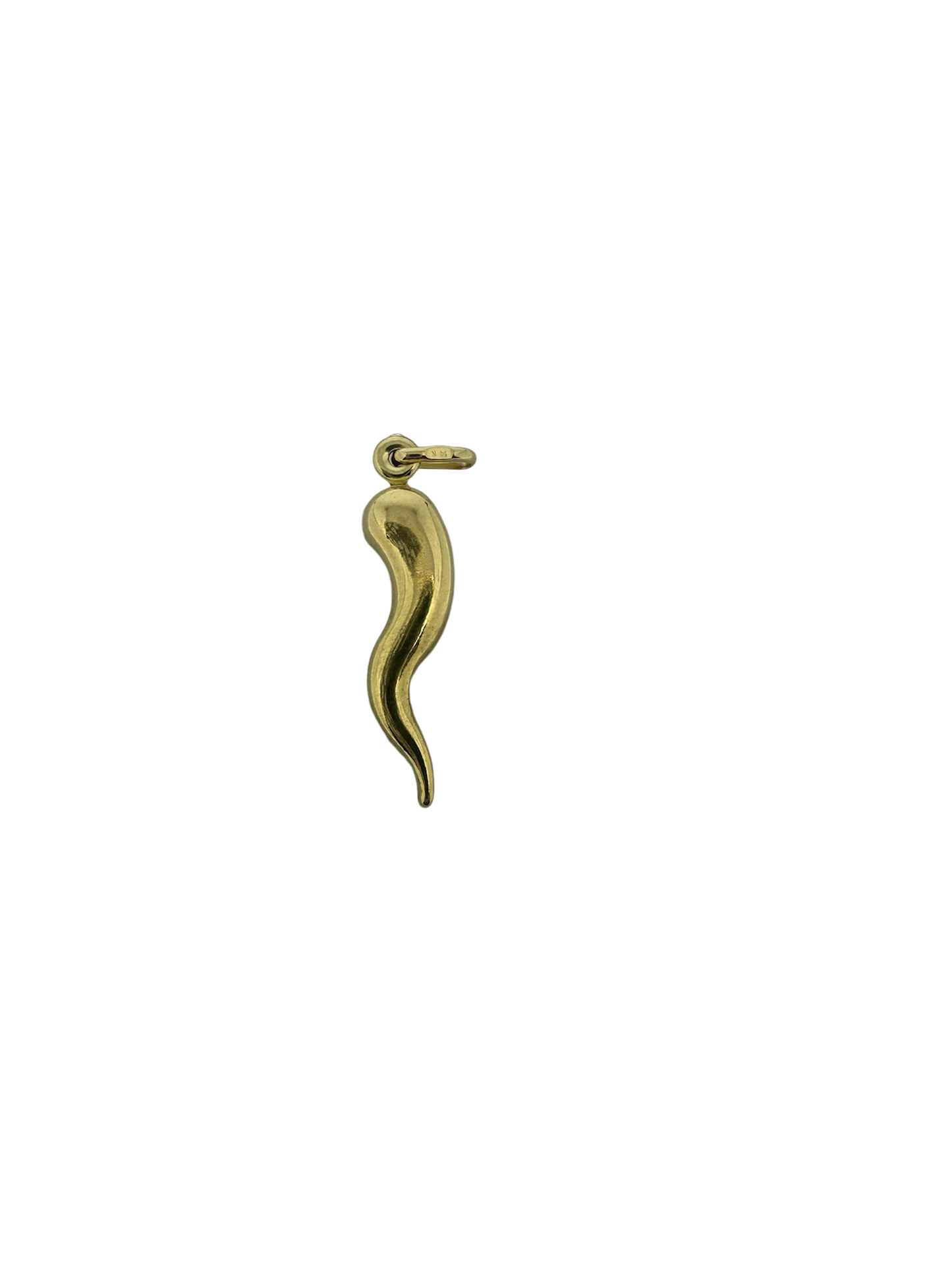 14K Solid Gold Cornicello Horn Pendant