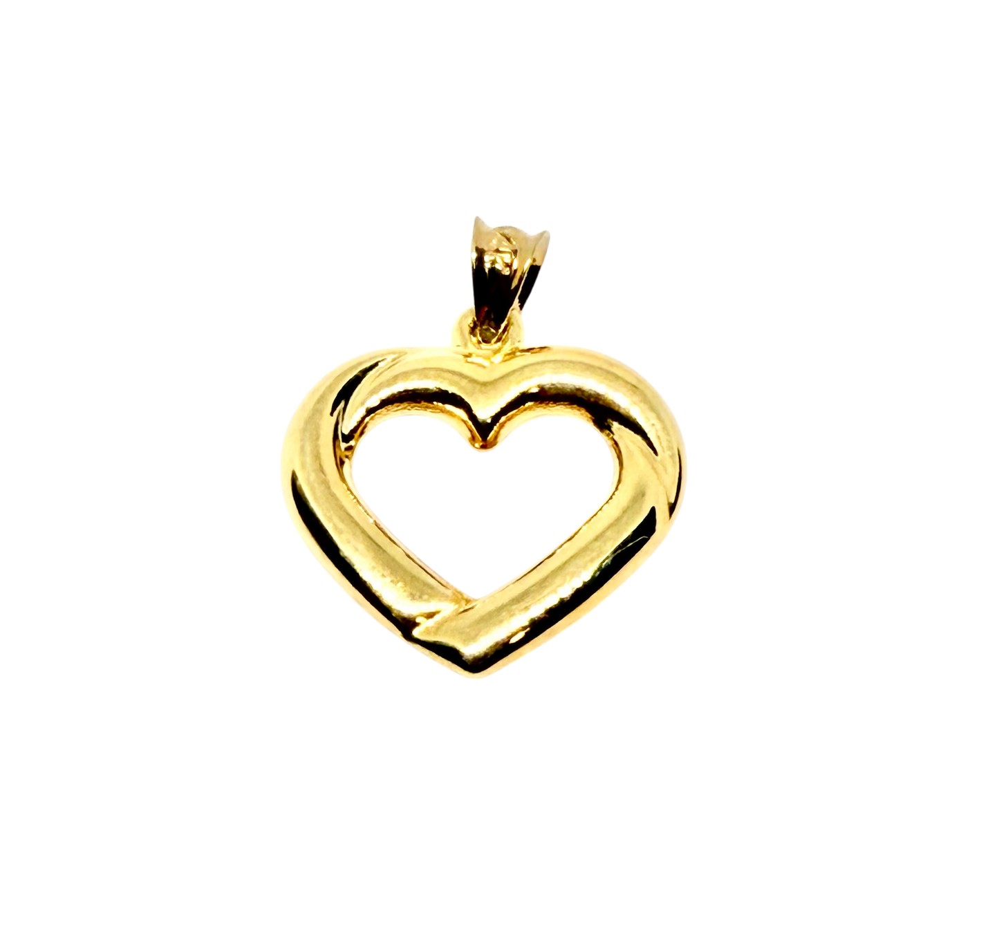 14K Solid Gold Tri color Heart Pendant