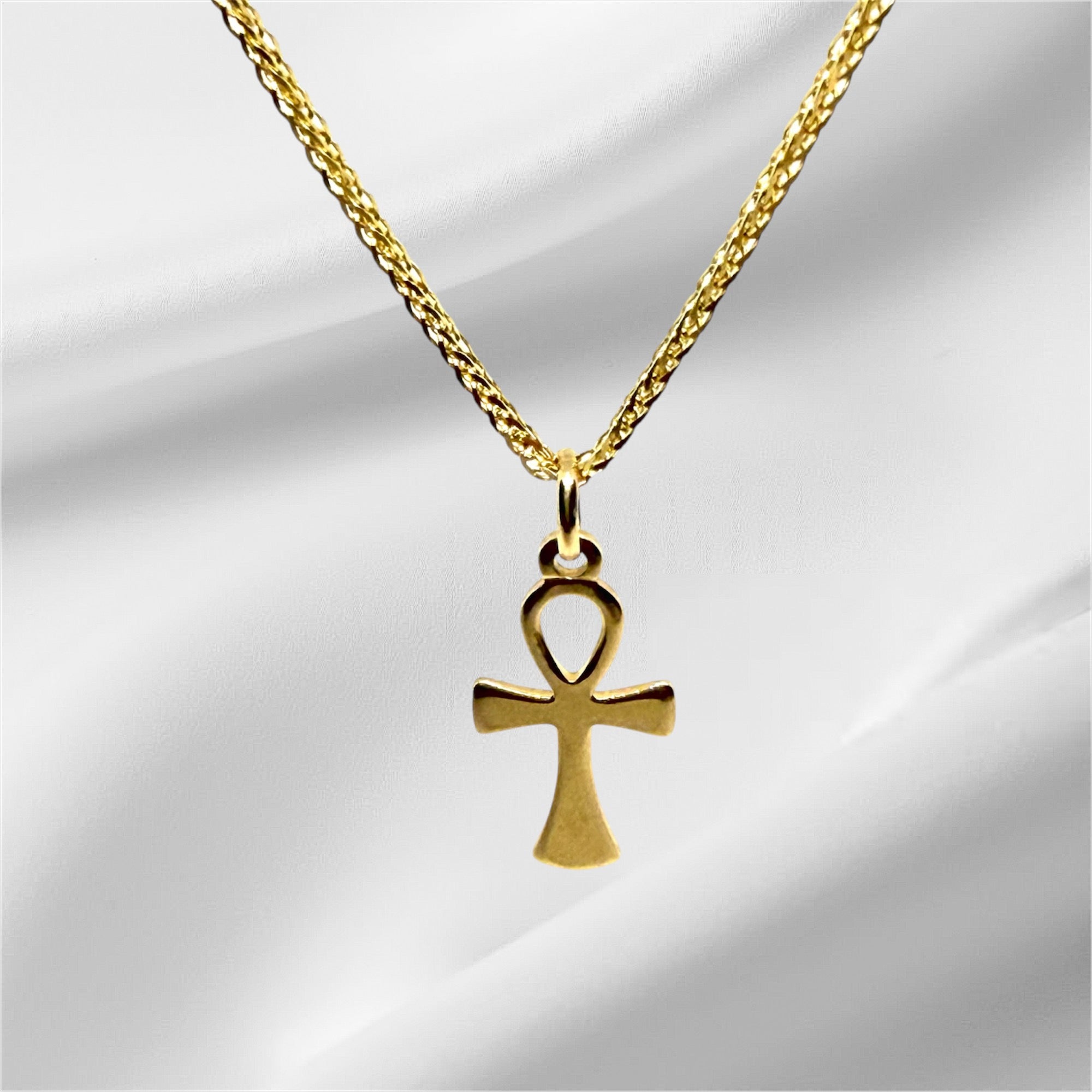 Gold Ankh Pendant, 14K Solid Gold Necklace, Ankh Necklace, Egyptian Necklace, Ancient Egyptian Gold Pendant, Ankh Charm, Statement popular Necklace