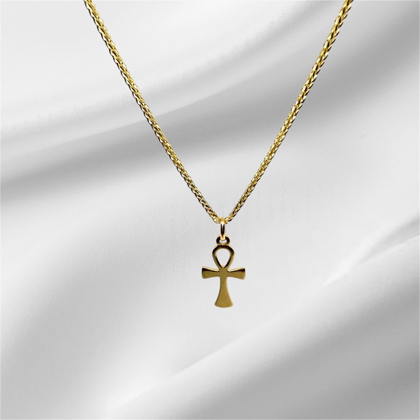 14K Solid Gold Ankh Pendant