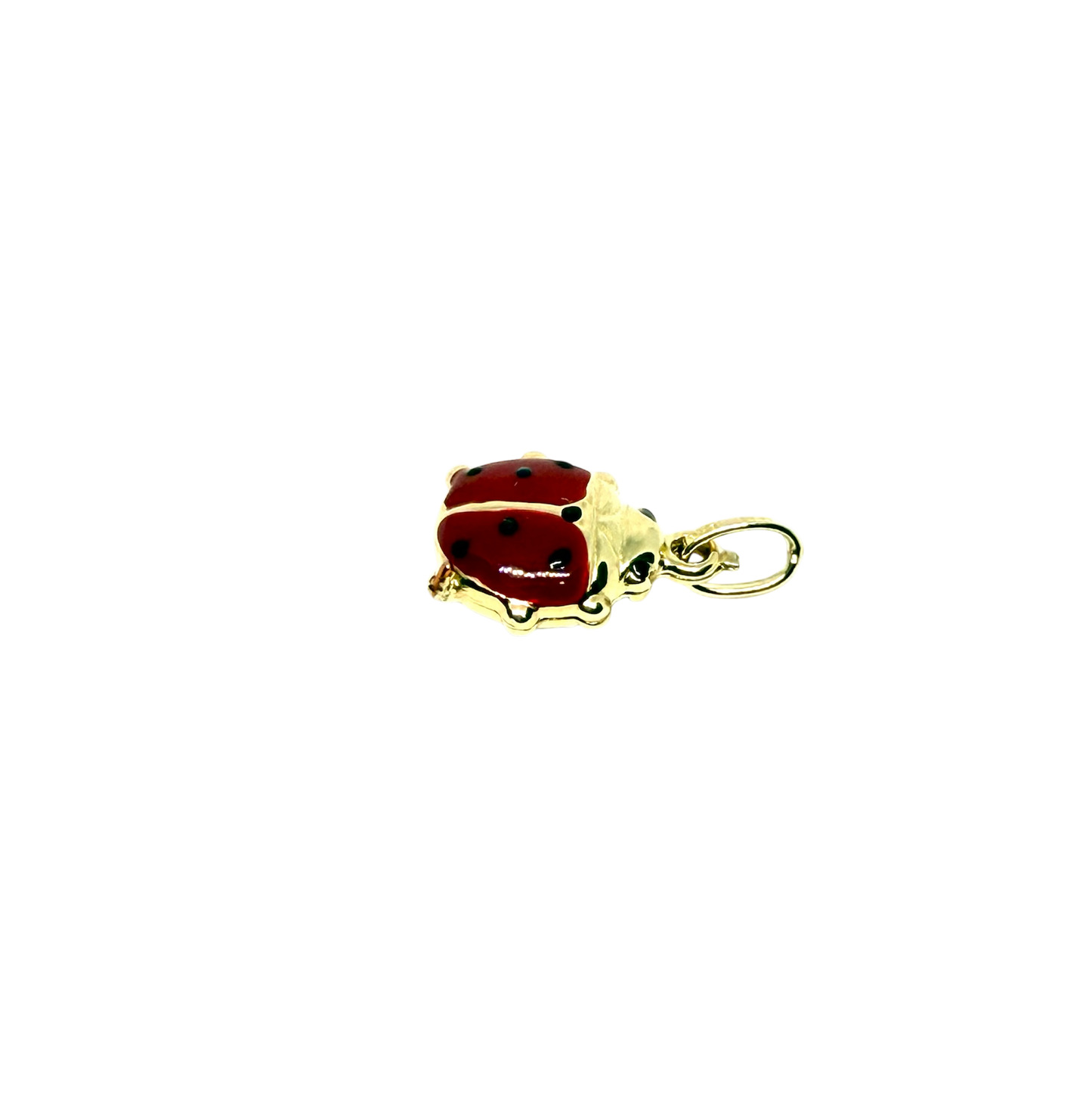 14K Solid Gold Large Ladybug Pendant
