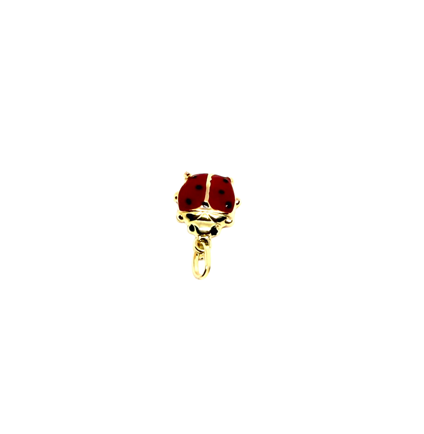 14K Solid Gold Large Ladybug Pendant