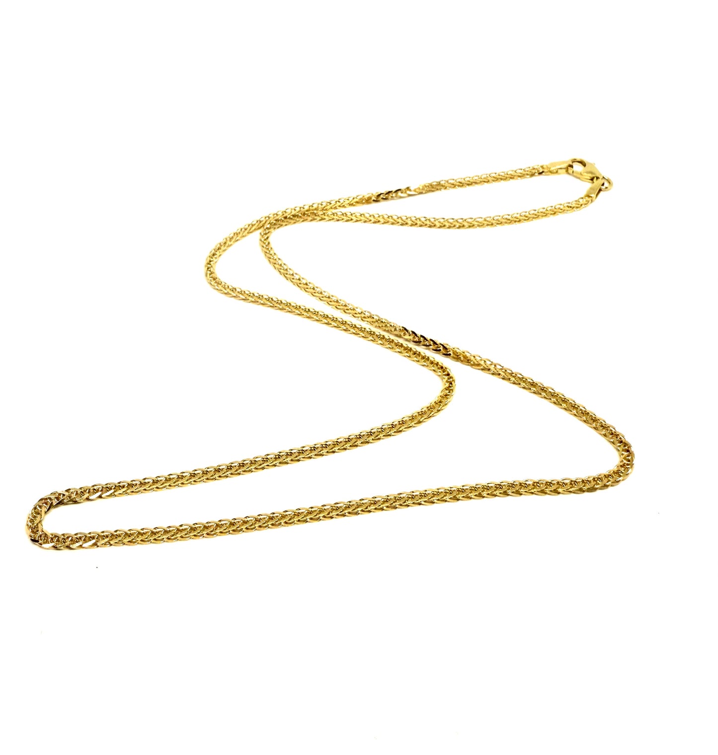 14k Solid Gold Thick Wheat Chain Necklace