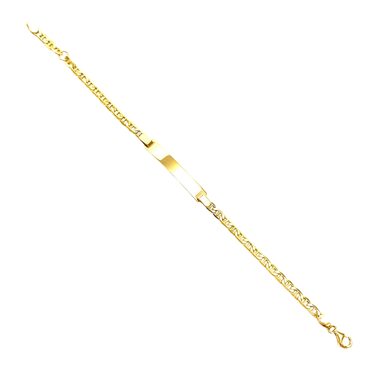 14K Solid Gold Mariner Chain ID Bracelet (Free Engraving)