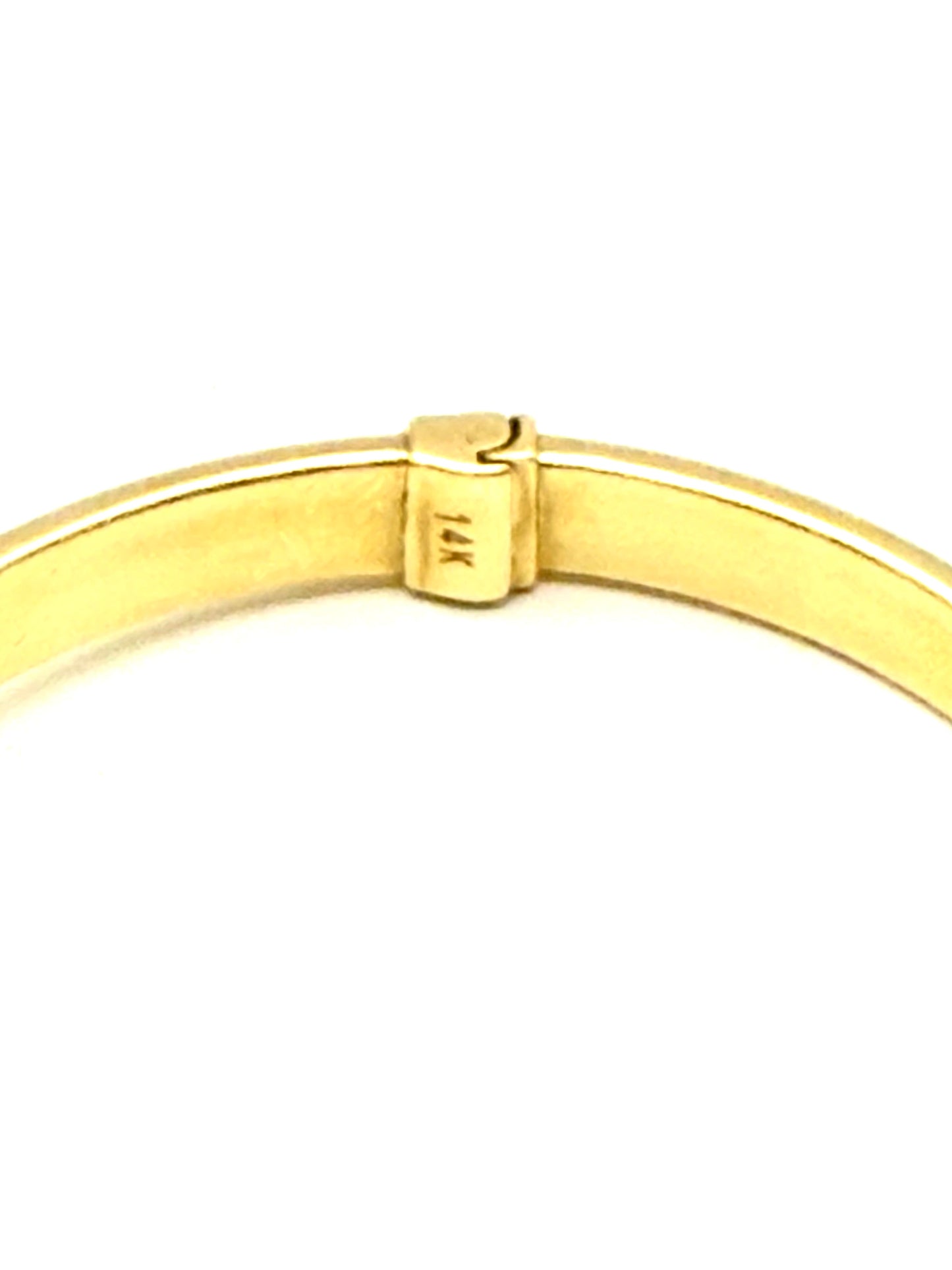 14K Solid Gold Plain Flat Bangle