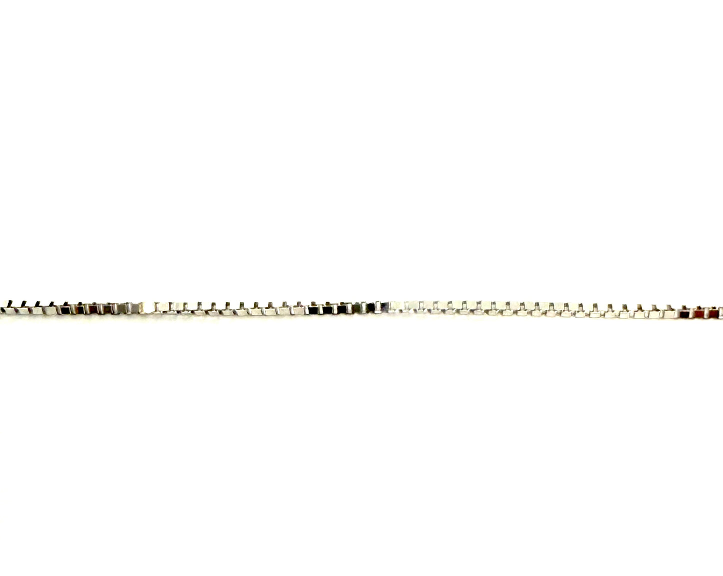 14K Solid White Gold Box Chain Necklace