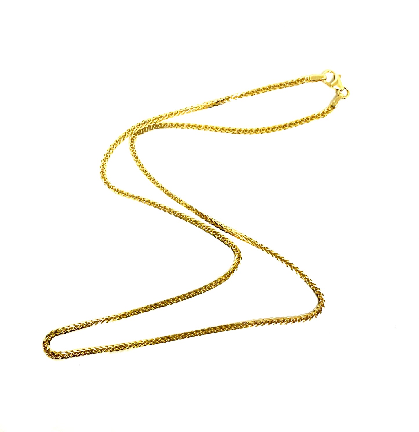 14k Solid Gold Thick Wheat Chain Necklace