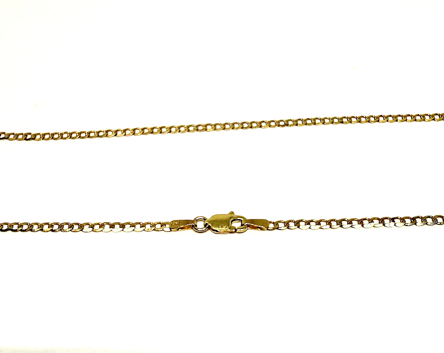 14K Solid Gold Flat Cuban Chain Necklace