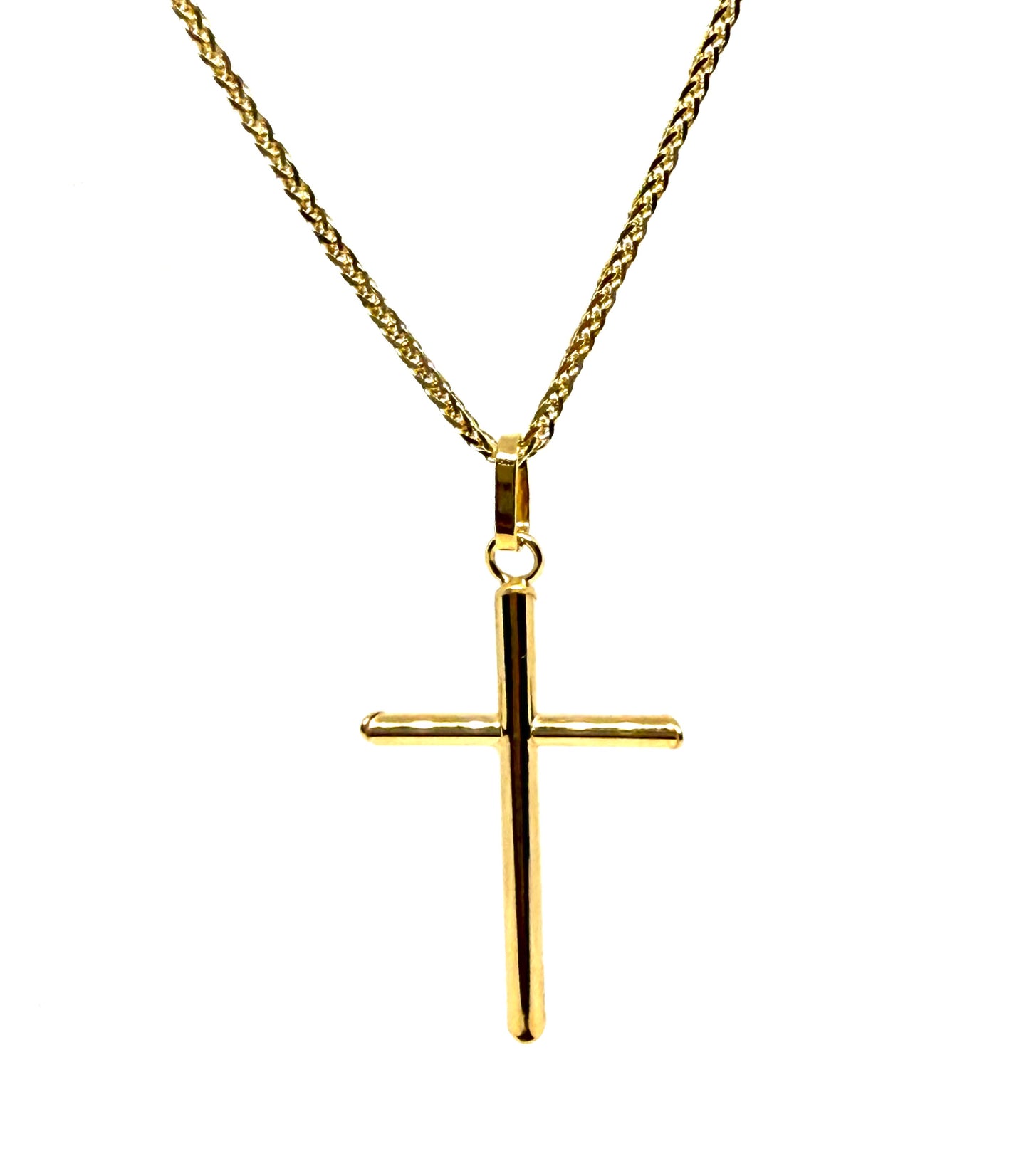 14K Solid Gold Cross Pendant