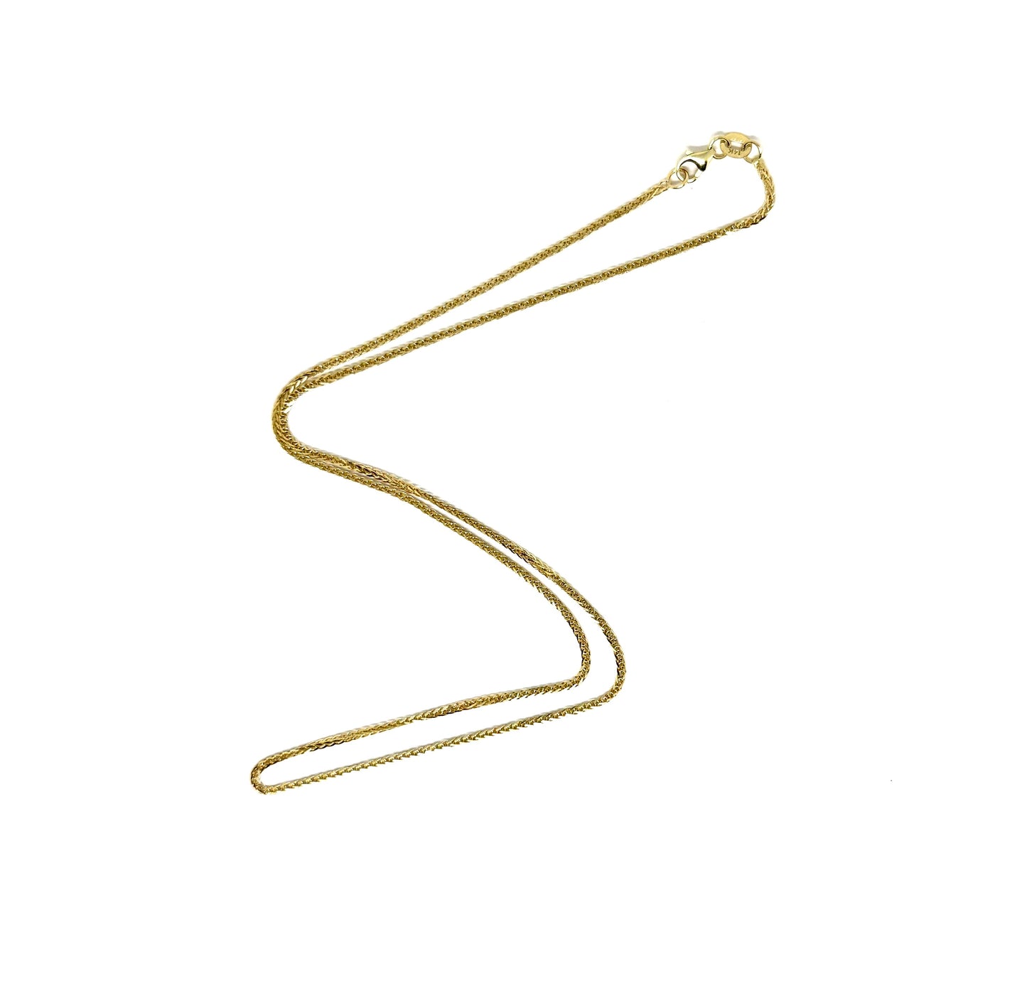 14K Solid Gold Thin Wheat Chain Necklace
