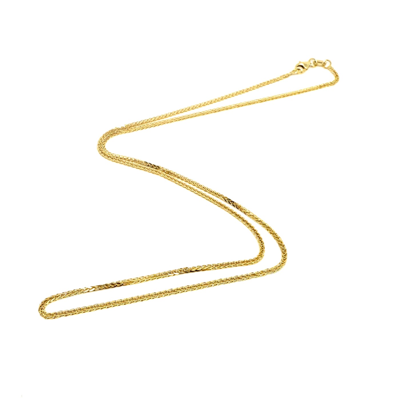 14K Solid Gold Thin Wheat Chain Necklace