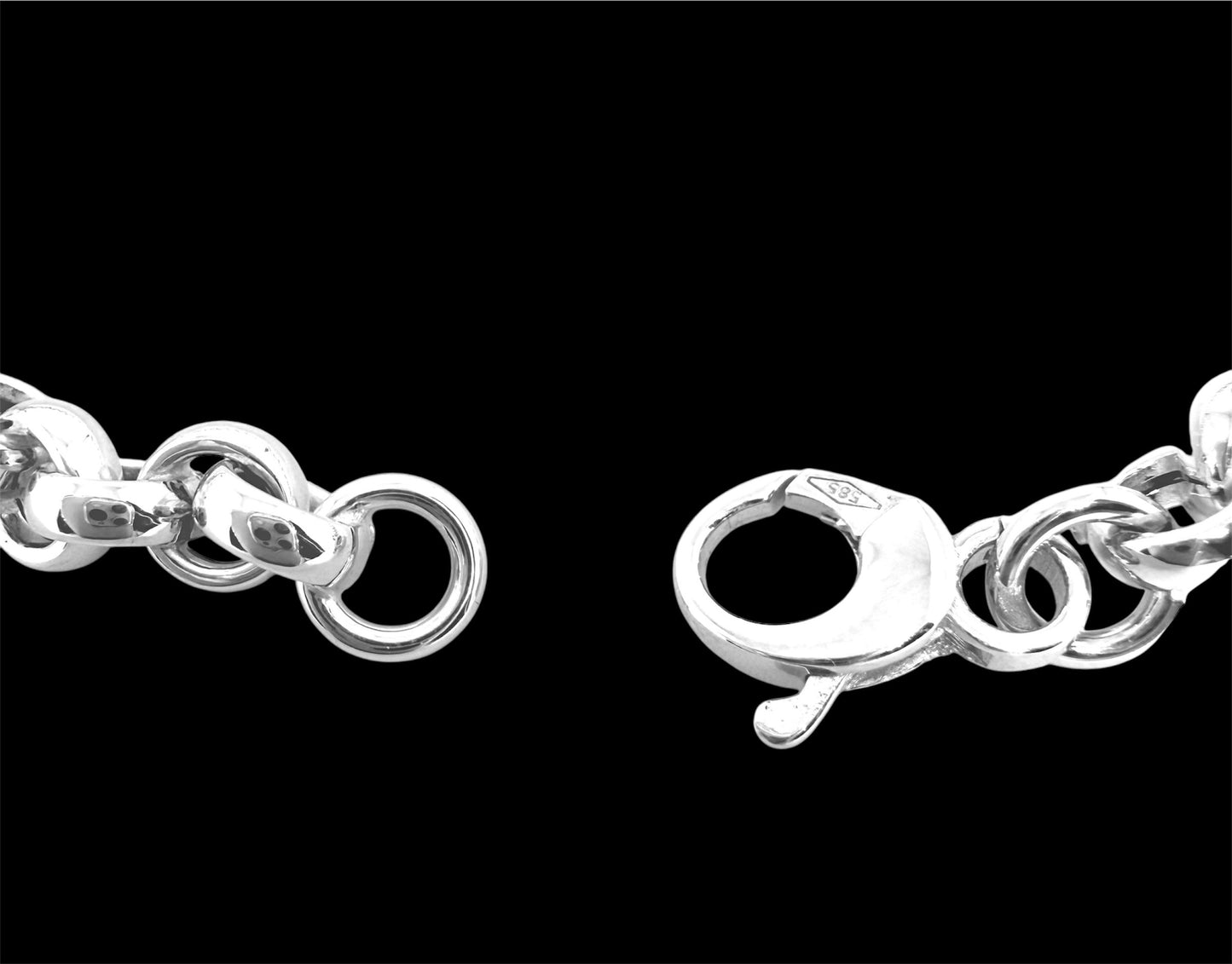 14K Solid White Gold Rolo Chain Bracelet