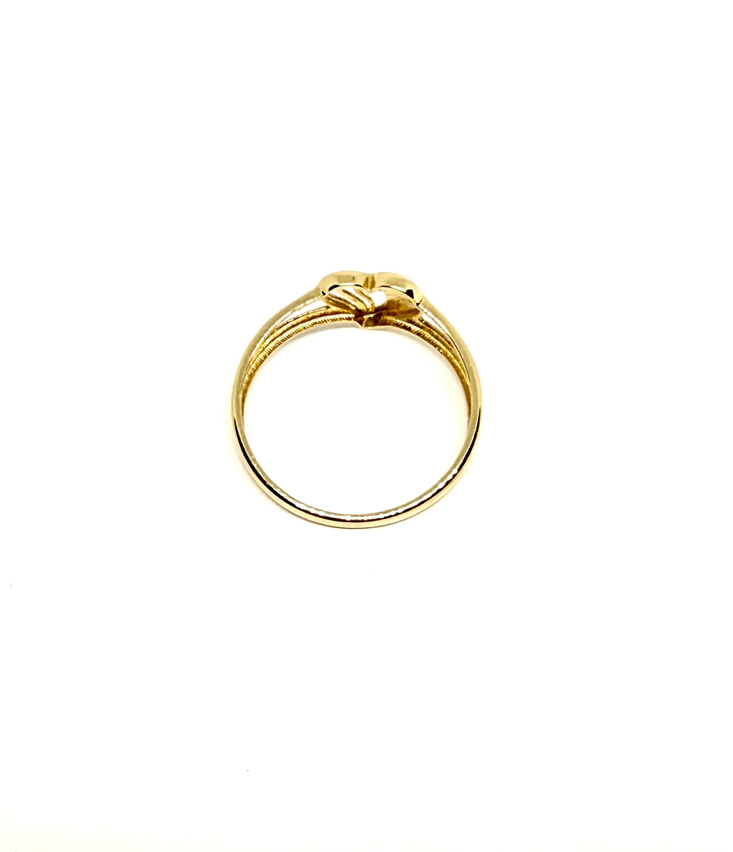 14K Solid Gold Two Tone Heart Ring