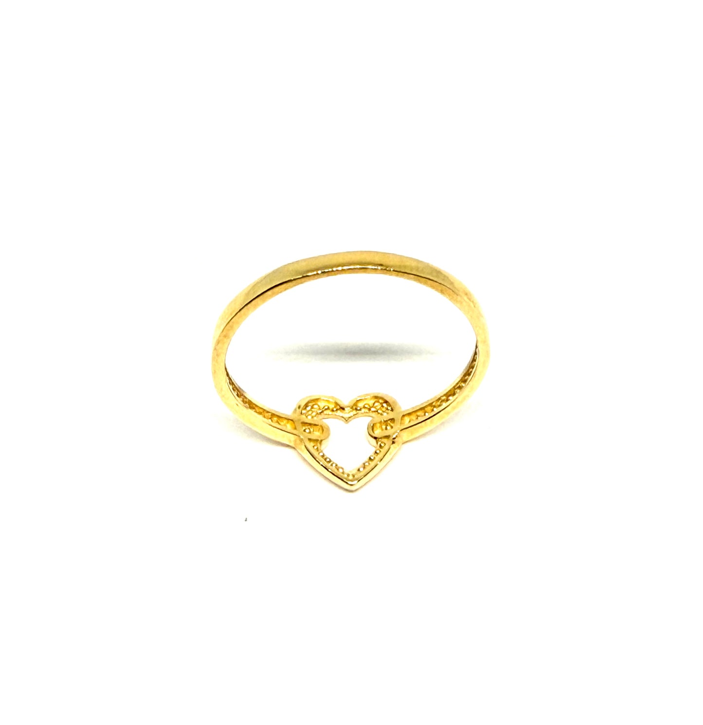 14K Solid Gold Heart Outline Ring