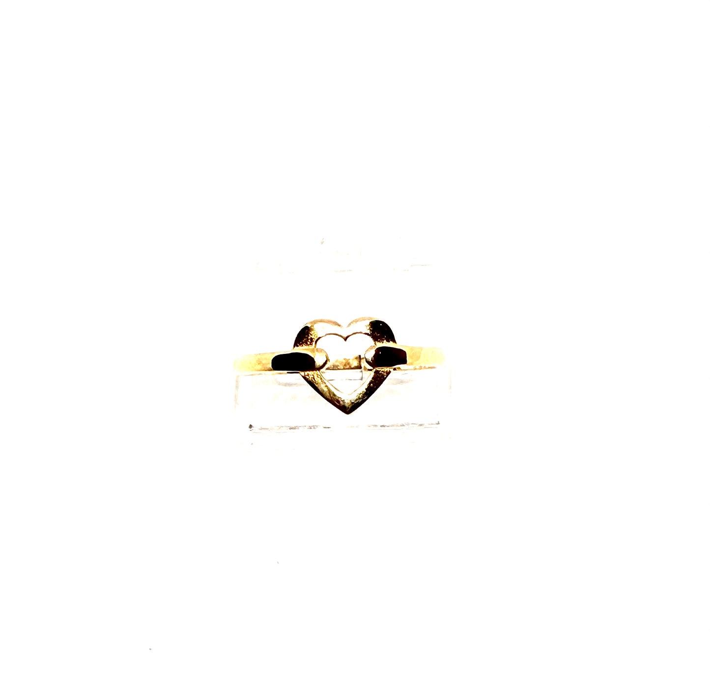 14K Solid Gold Heart Outline Ring