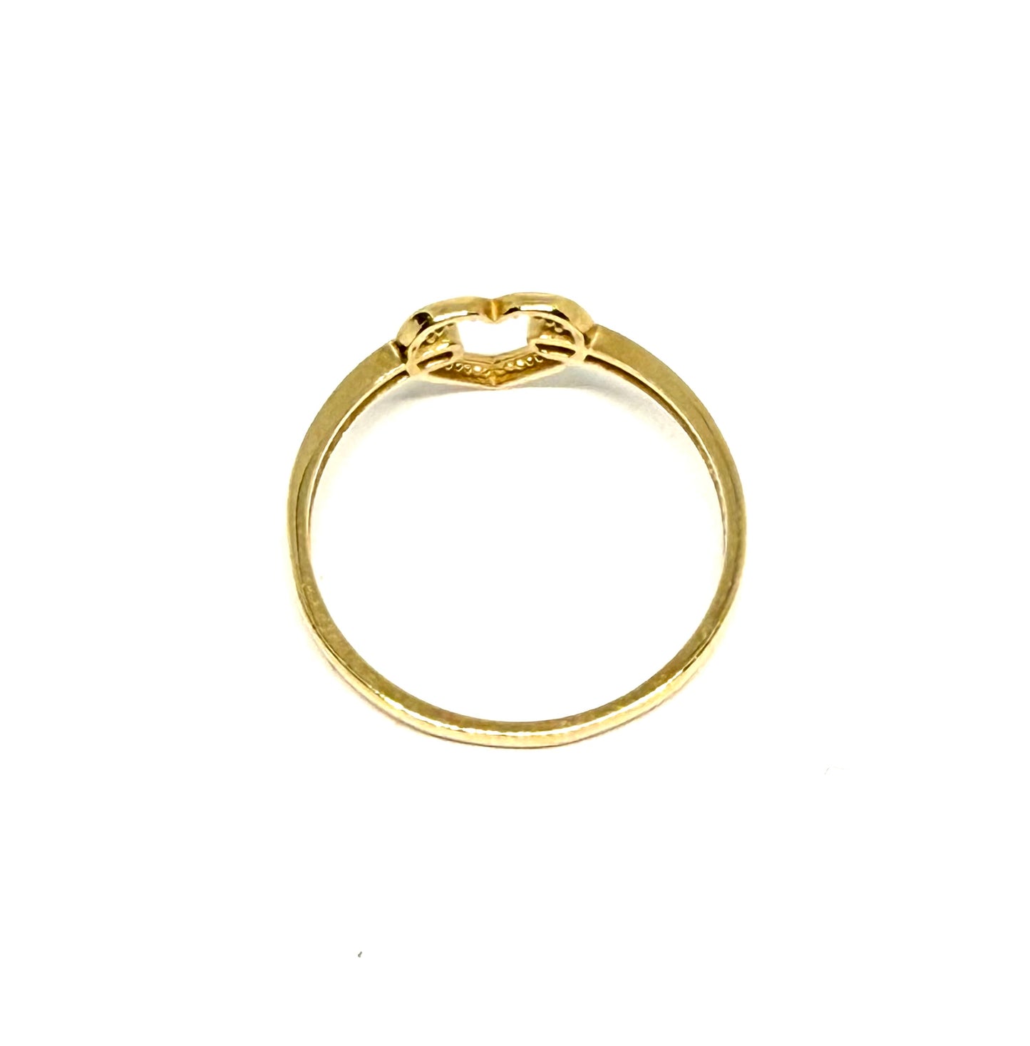 14K Solid Gold Heart Outline Ring