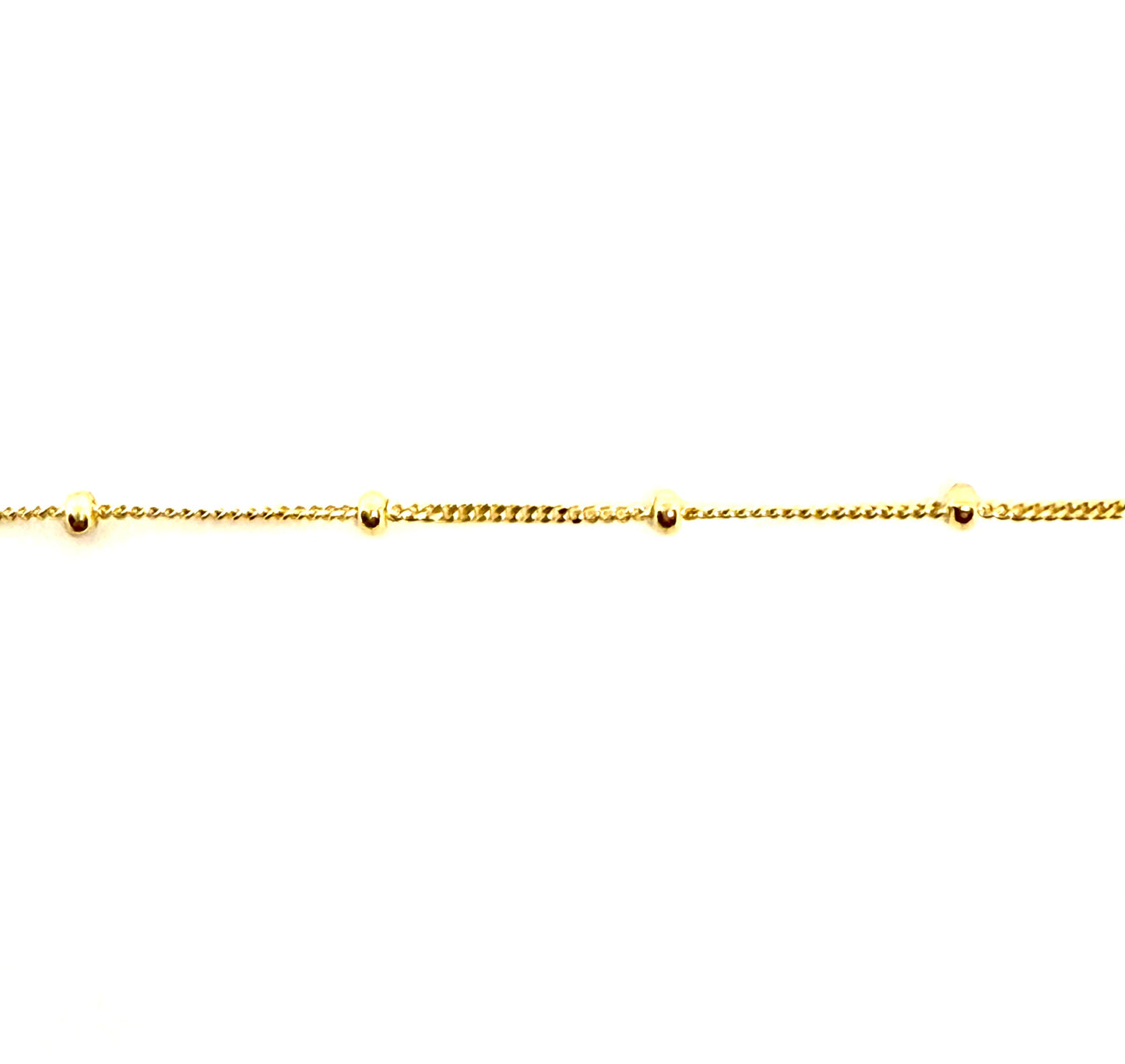 14K Solid Gold Satellite Chain with Beads Necklace