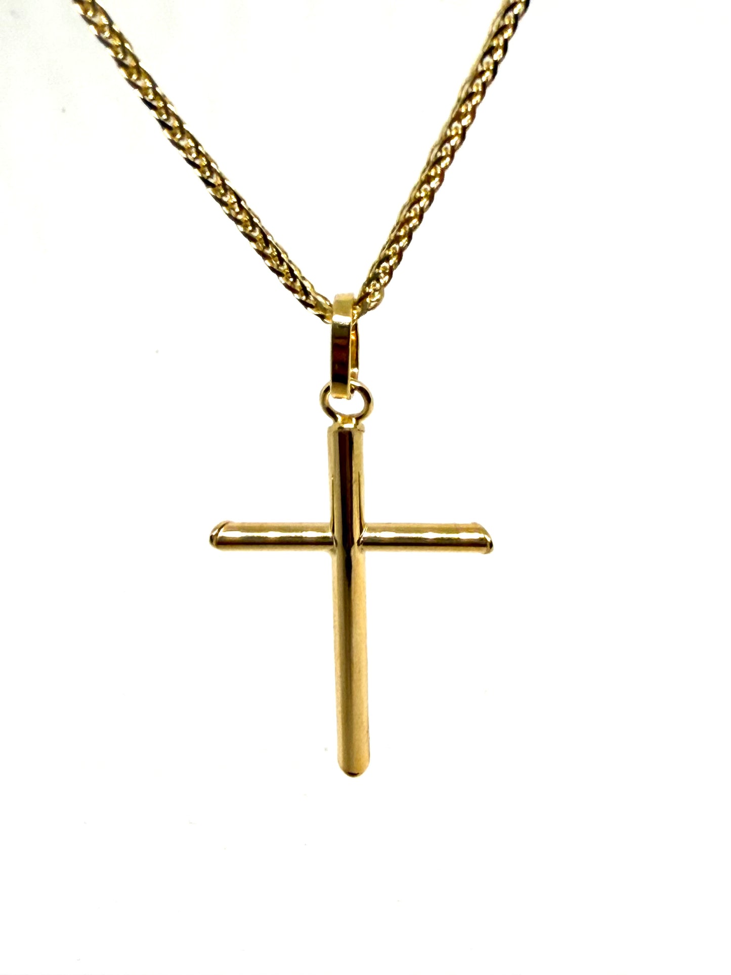 14K Solid Gold Cross Pendant