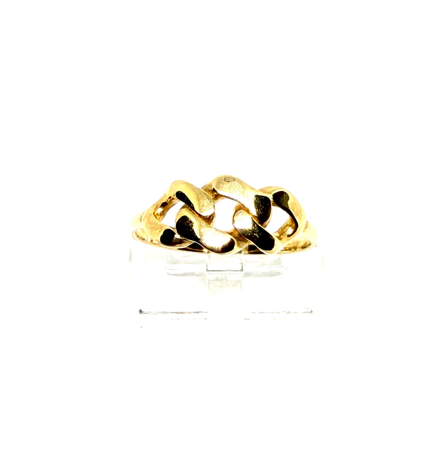 14K Solid Gold Cuban Link Design Ring