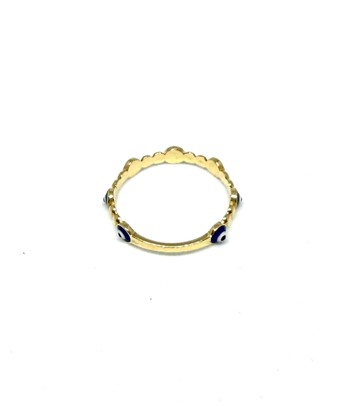14K Solid Gold Evil Eye Ring