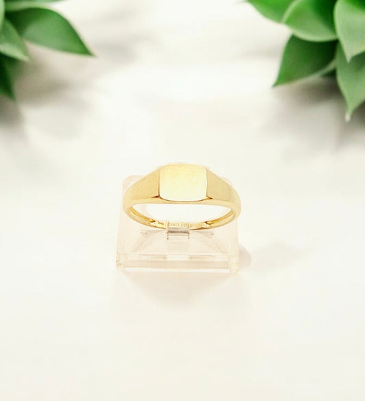 14K Solid Gold Square Signet Ring
