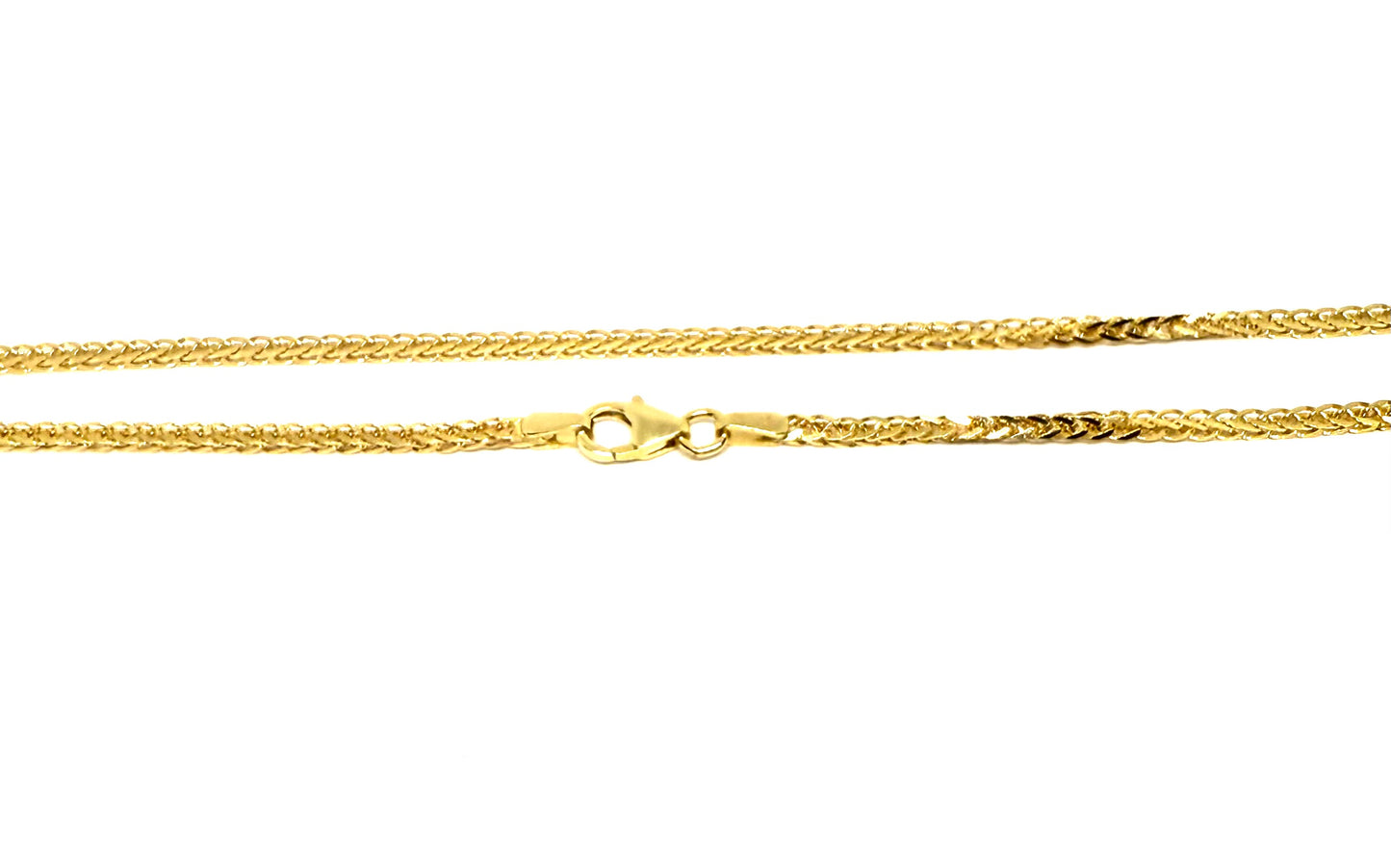 14k Solid Gold Thick Wheat Chain Necklace