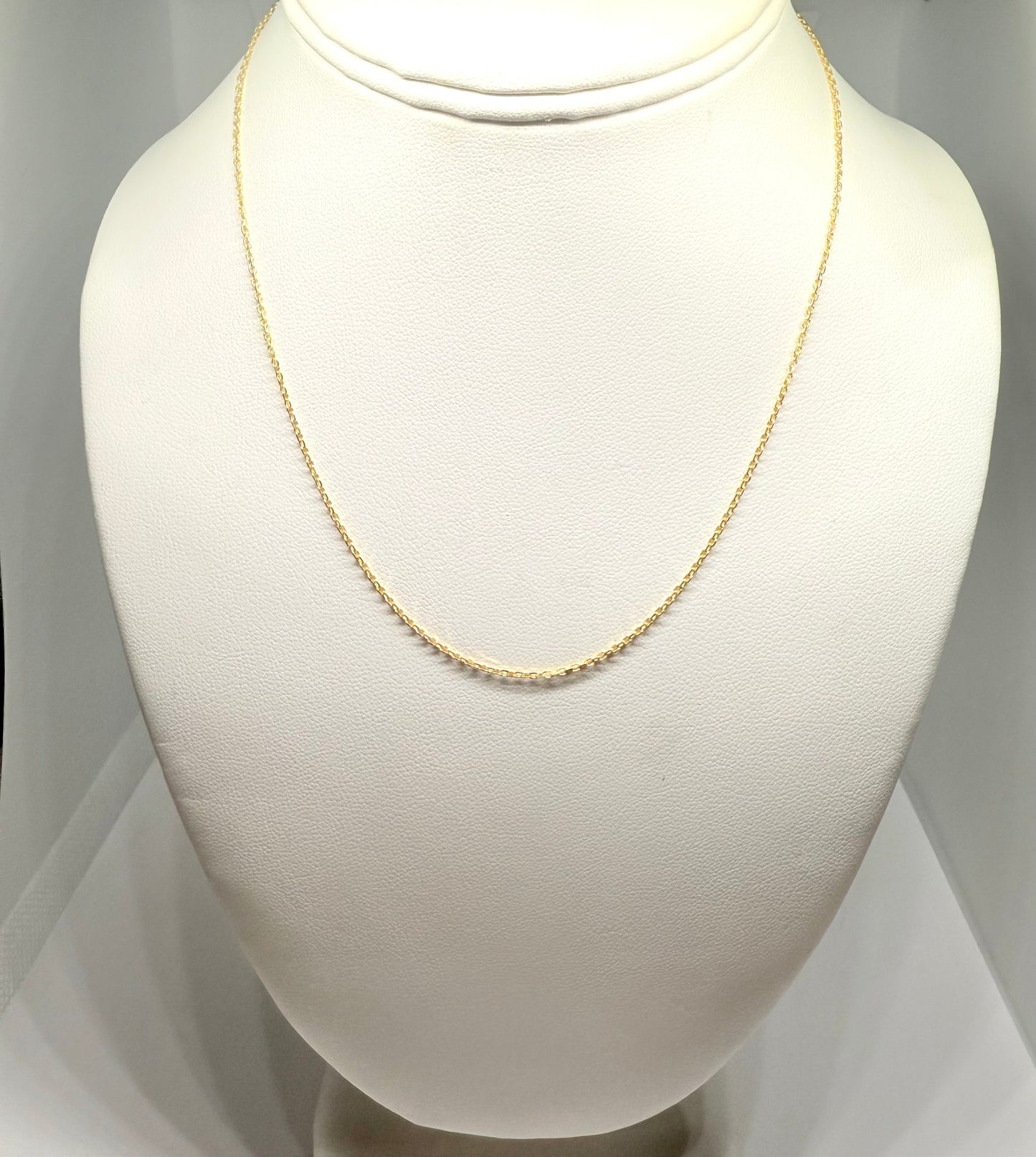 14K Solid Gold Cable Chain Necklace
